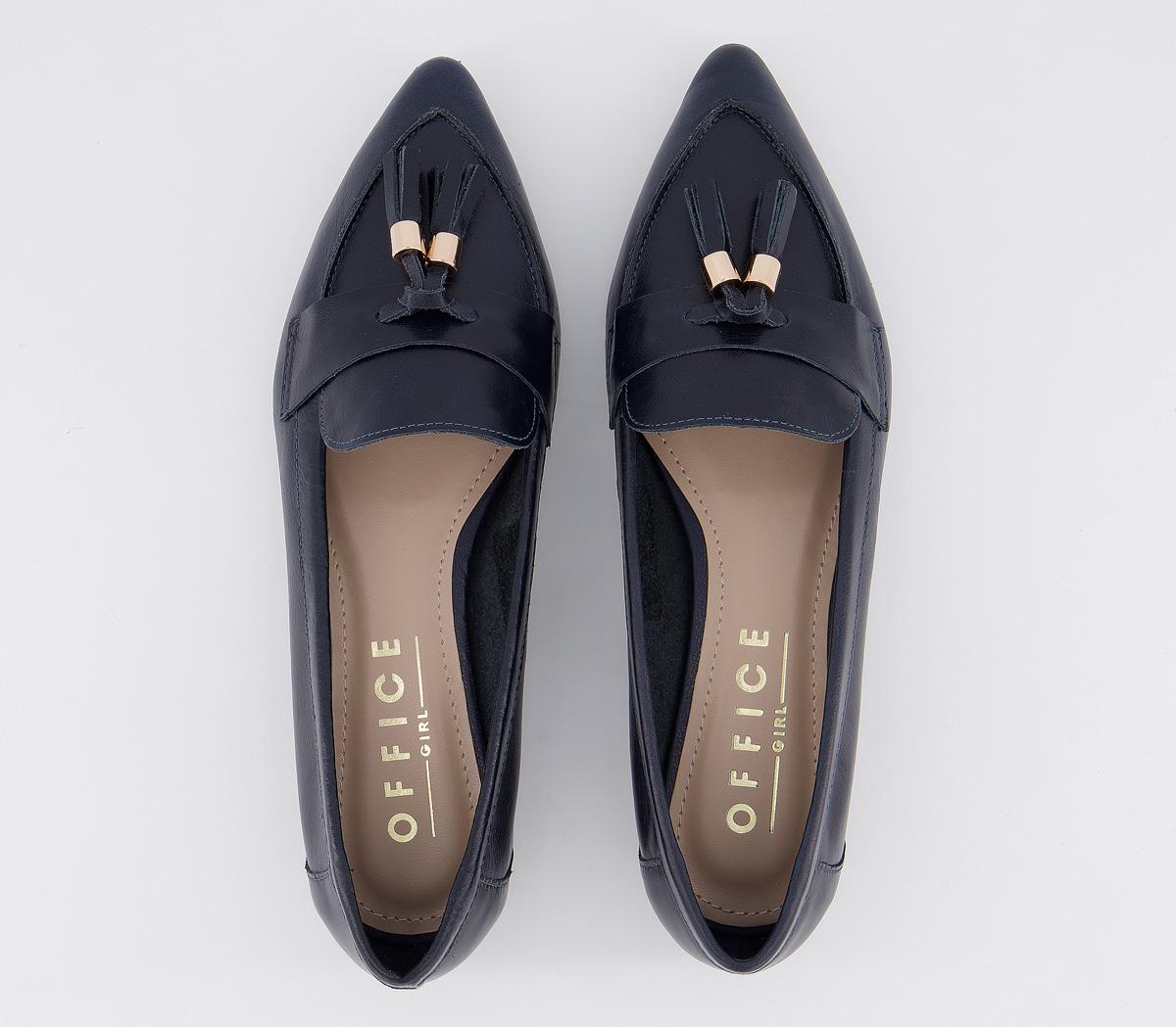 OFFICEFib Pointed Tassel Loafers OFFICEFib Pointed Tassel LoafersNavy Leather