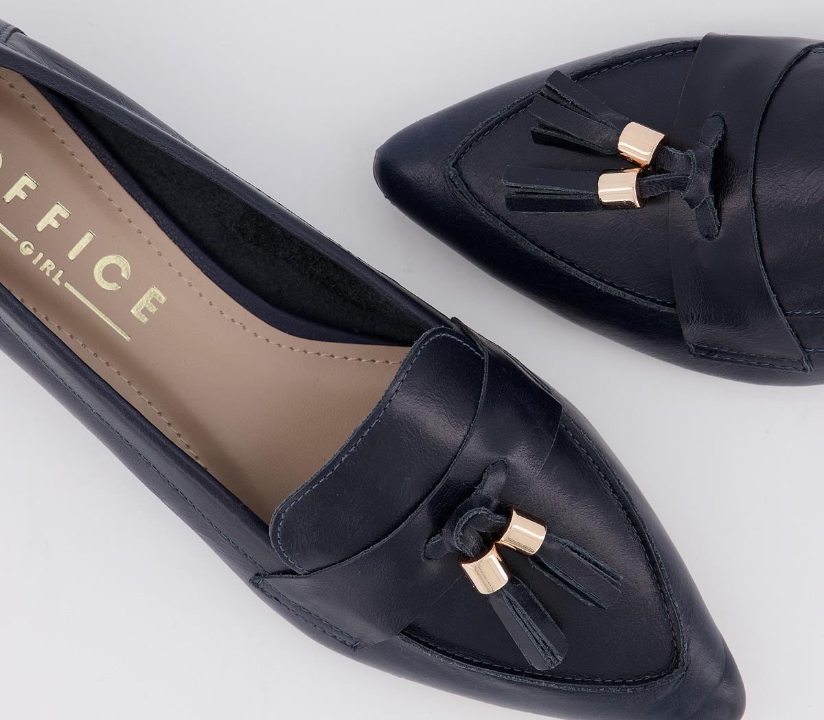 OFFICEFib Pointed Tassel Loafers OFFICEFib Pointed Tassel LoafersNavy Leather