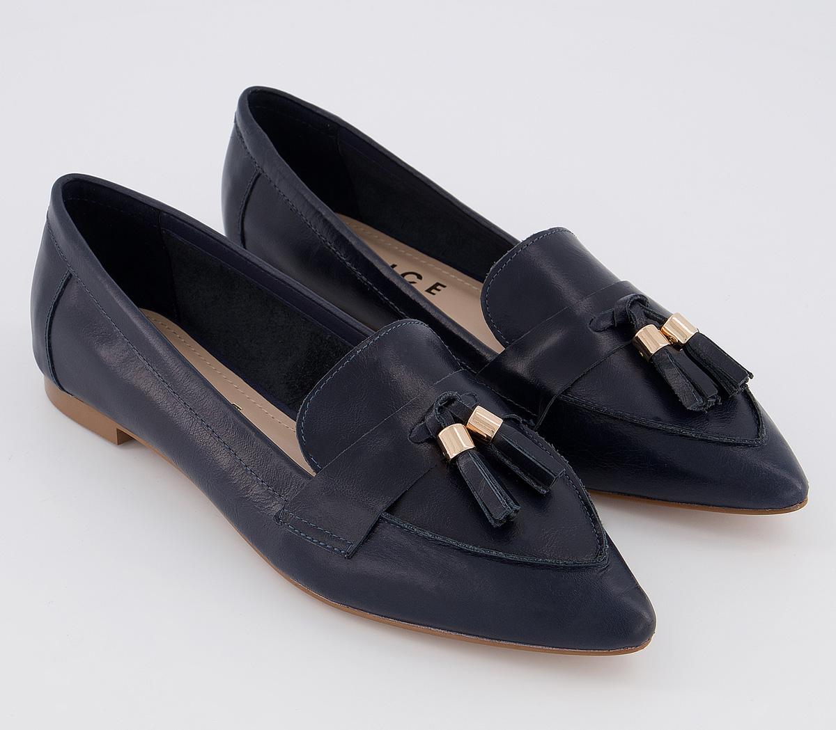 OFFICEFib Pointed Tassel Loafers OFFICEFib Pointed Tassel LoafersNavy Leather