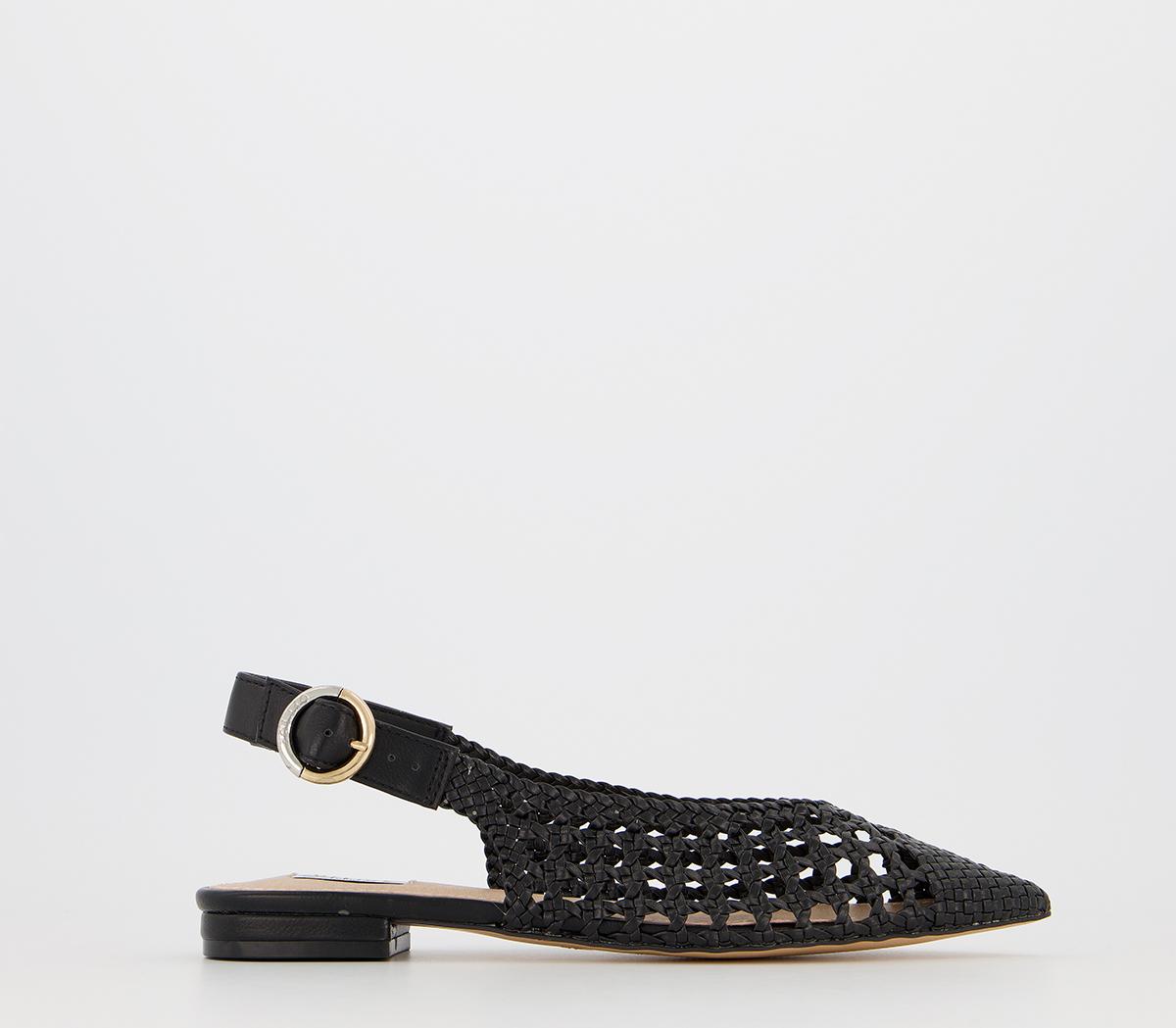 OFFICE Final Woven Slingback Flats Black - Flat Shoes for Women