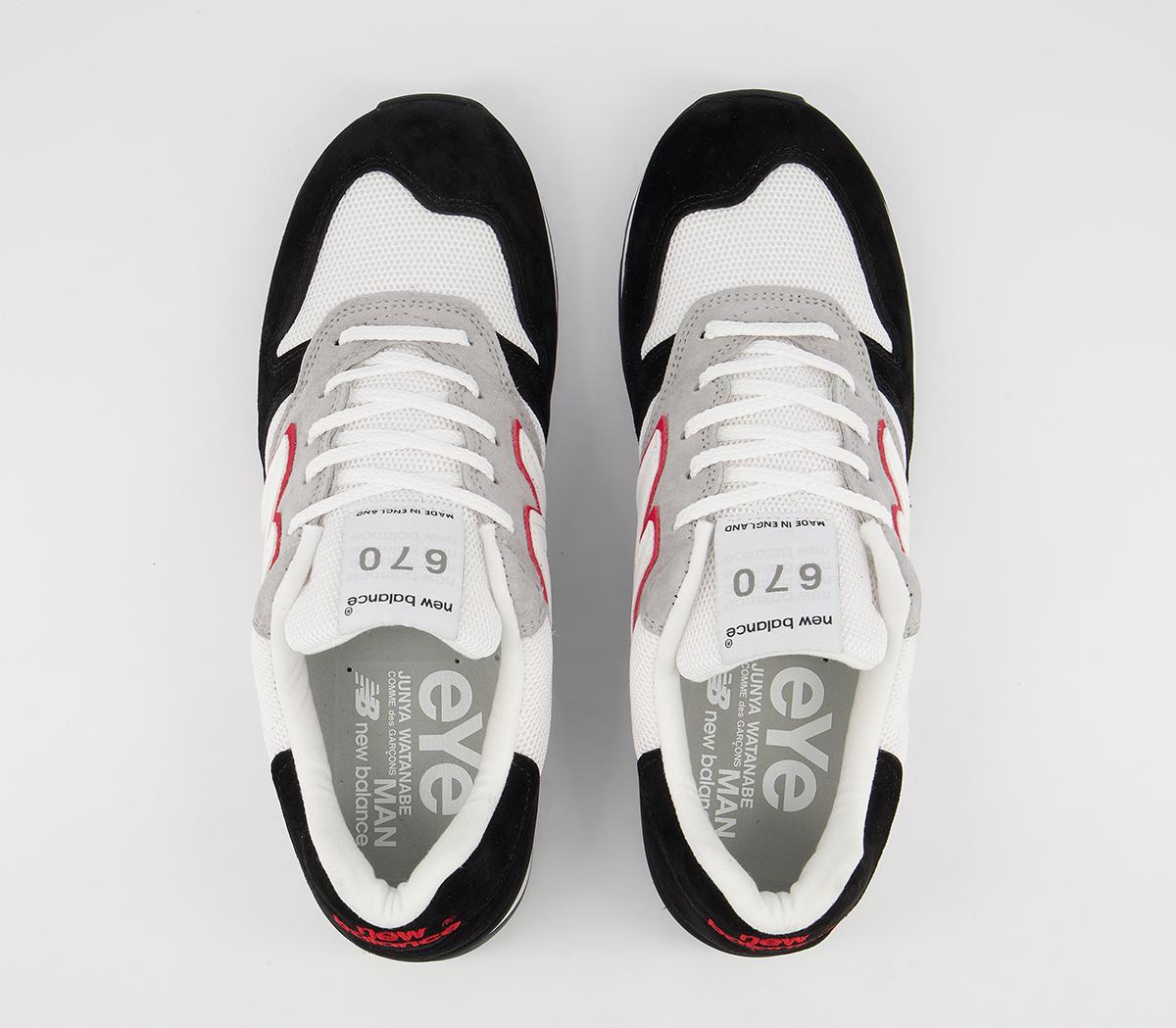 Comme Des Garcons New Balance 670 Trainers Comme Des Garcons New Balance 670 Trainers Black White Red Jw