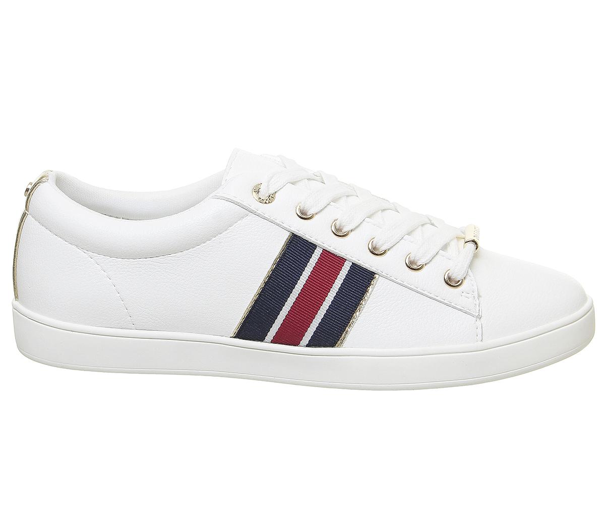 OFFICE Farewell Lace Up Trainers White Navy Red - Women's Trainers