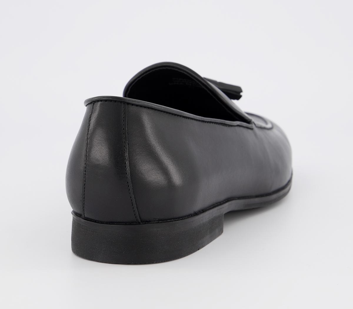 Office Manage Tassel Loafers Office Manage Tassel Loafers Black Leather