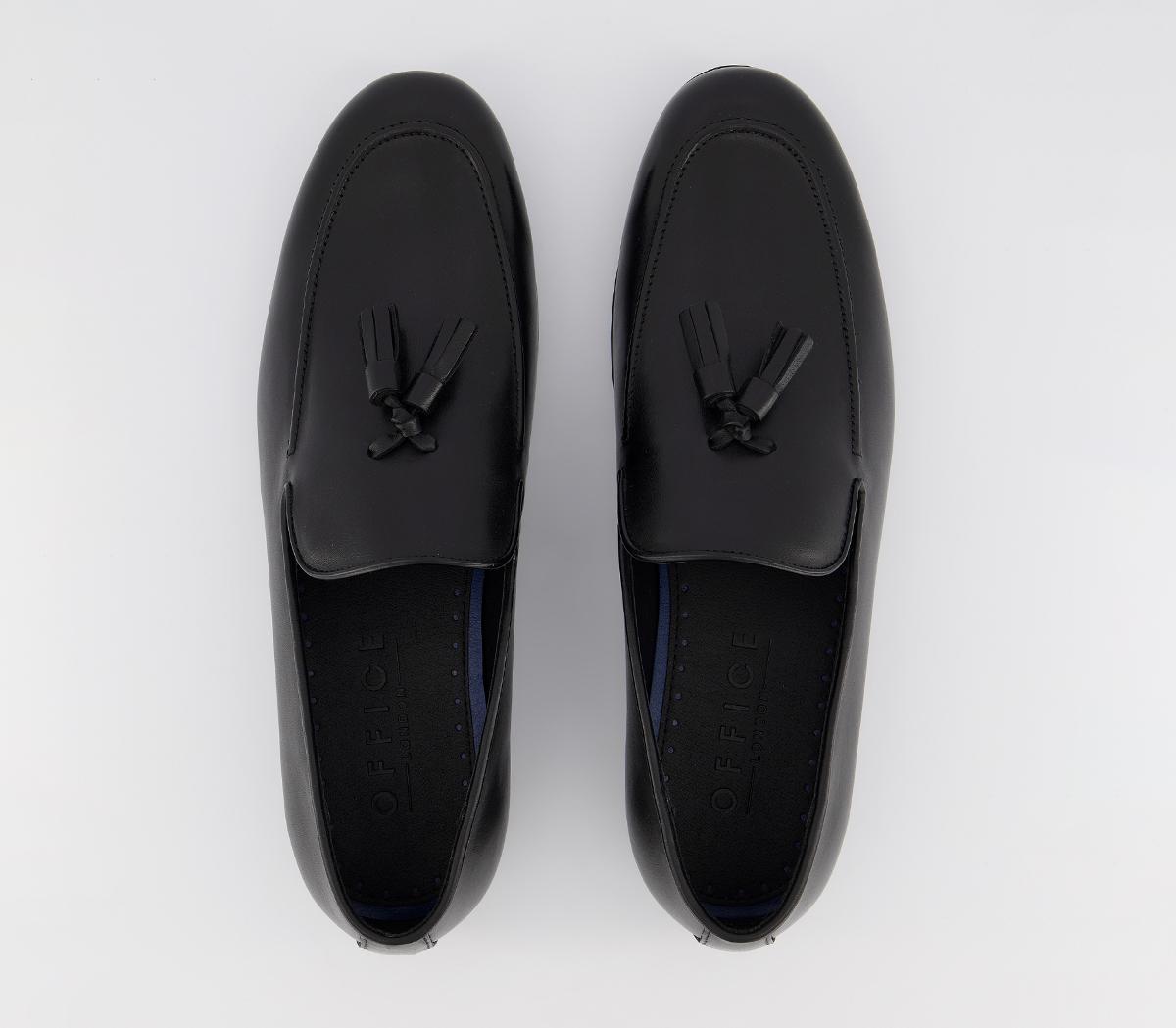 Office Manage Tassel Loafers Office Manage Tassel Loafers Black Leather