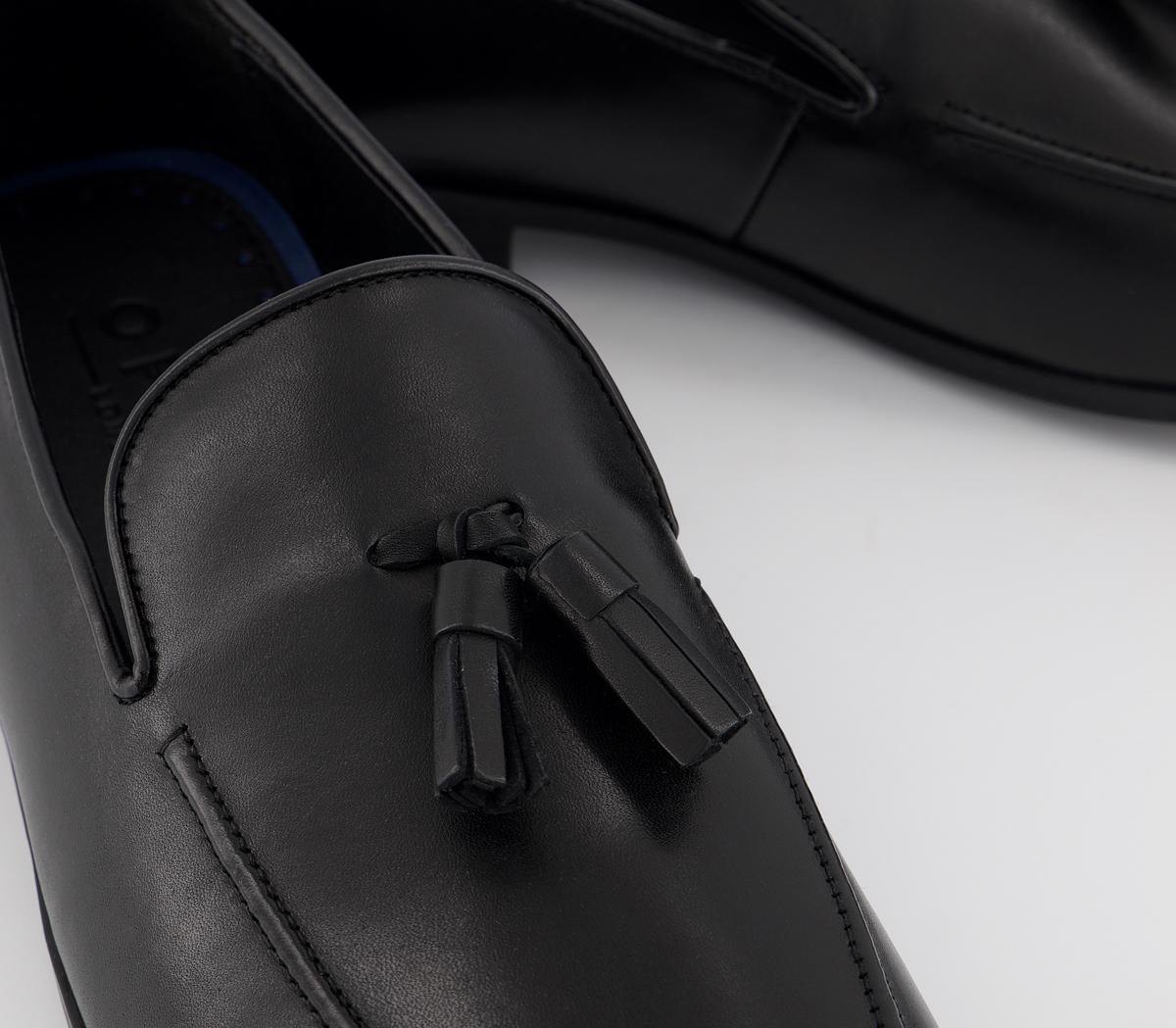 Office Manage Tassel Loafers Office Manage Tassel Loafers Black Leather