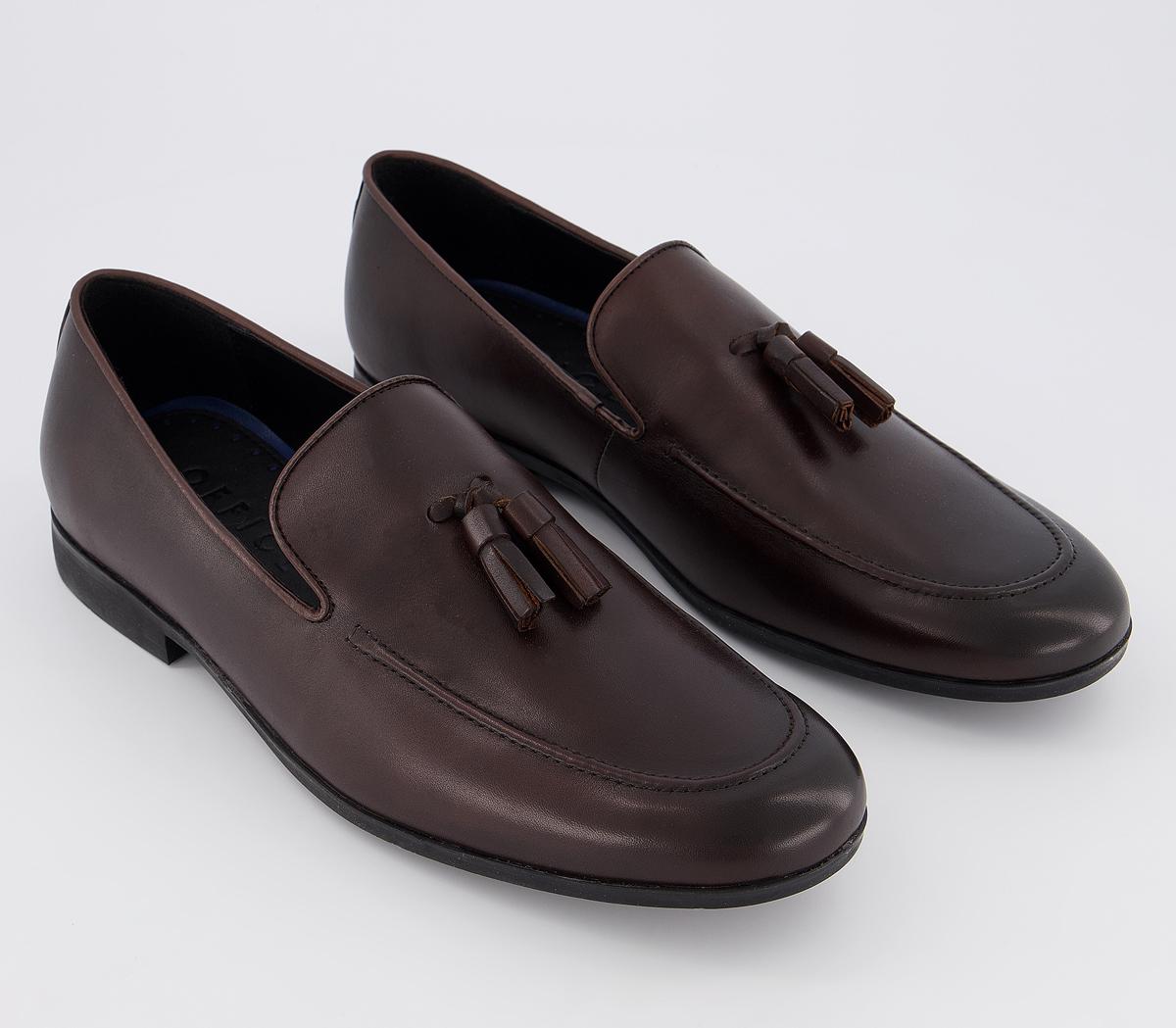 OFFICE Manage Tassel Loafers Brown Leather - Men’s Loafers