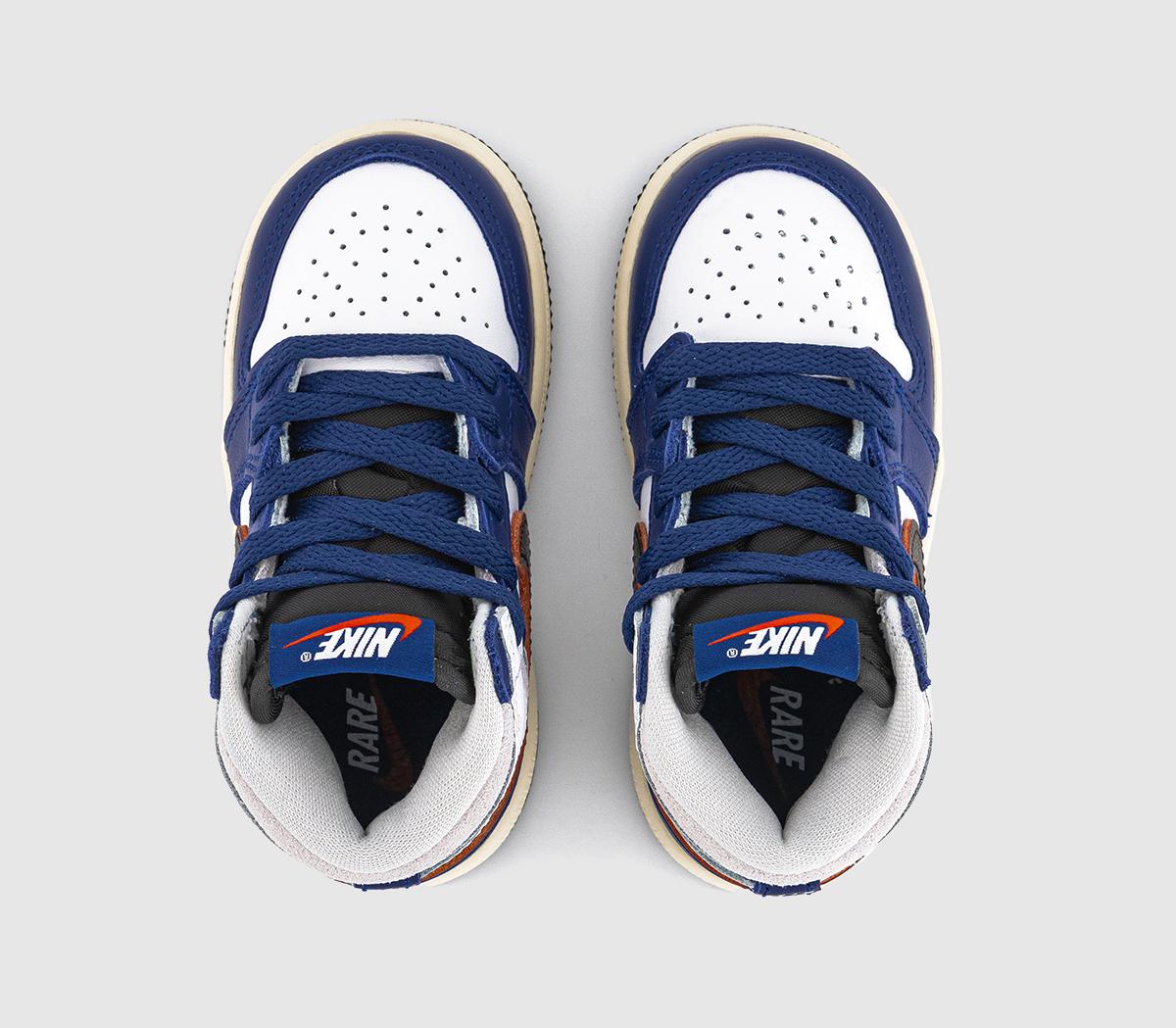 JordanJordan 1 Toddler TrainersWhite Black Neutral Grey Deep Royal Blue