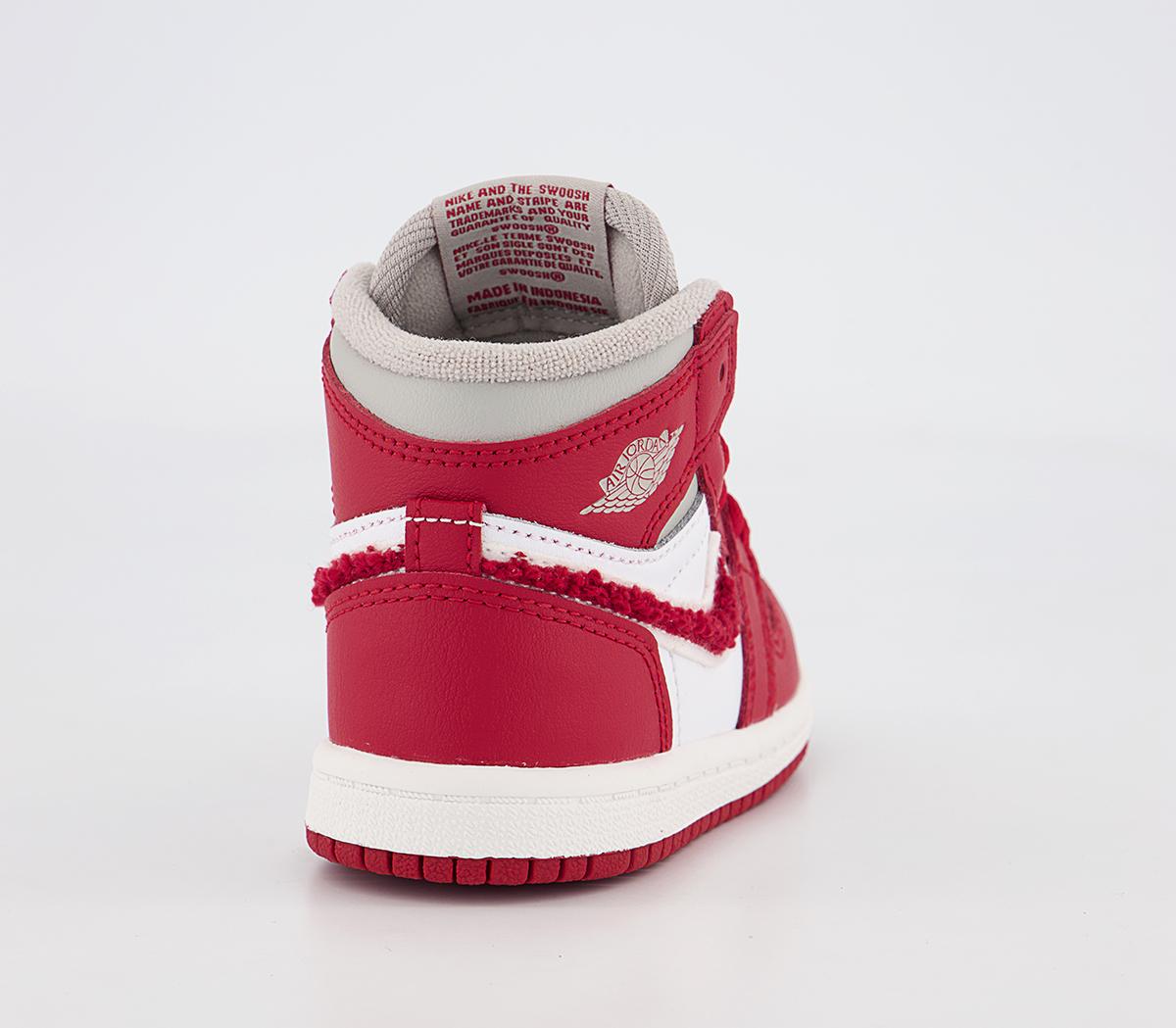 Jordan Jordan 1 Toddler Trainers Jordan Jordan 1 Toddler Trainers Light Iron Ore Varsity Red Sail