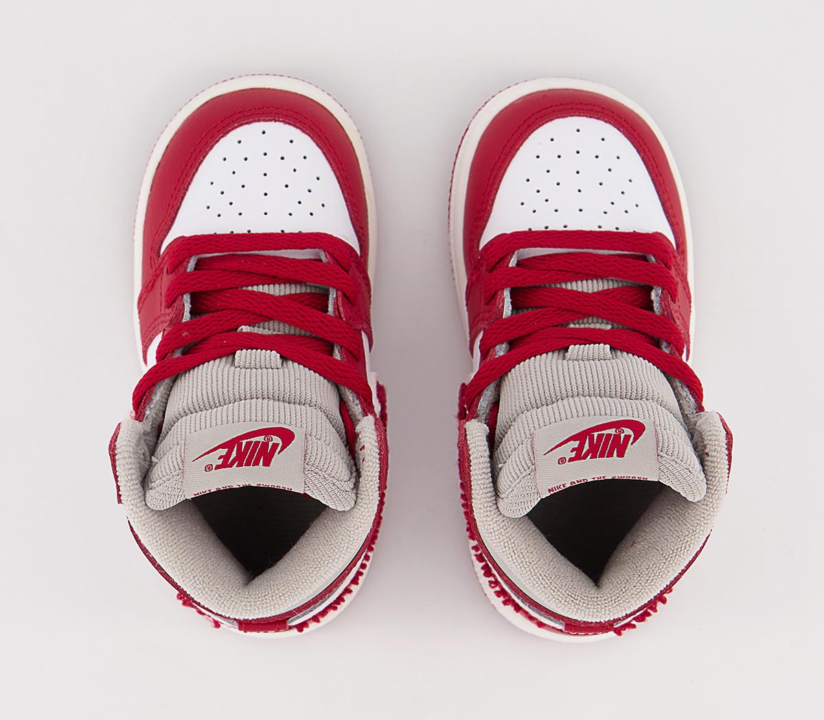 Jordan Jordan 1 Toddler Trainers Jordan Jordan 1 Toddler Trainers Light Iron Ore Varsity Red Sail