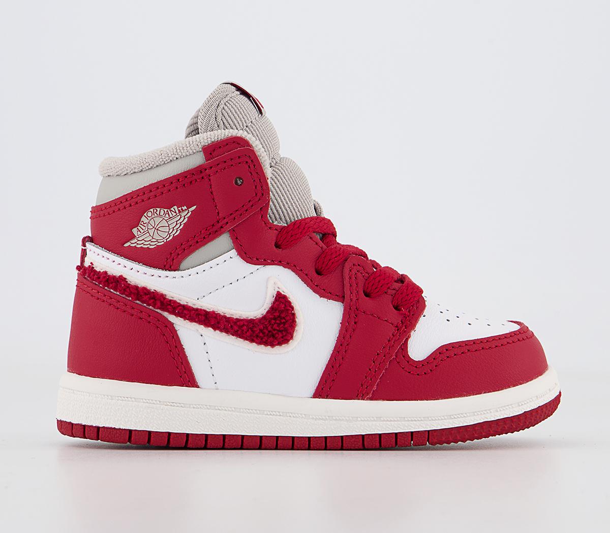 JordanJordan 1 Toddler Trainers Light Iron Ore Varsity Red Sail