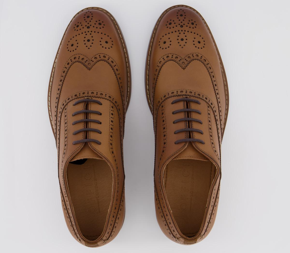 OFFICE Mean Brogue Tan Leather - Men’s Smart Shoes