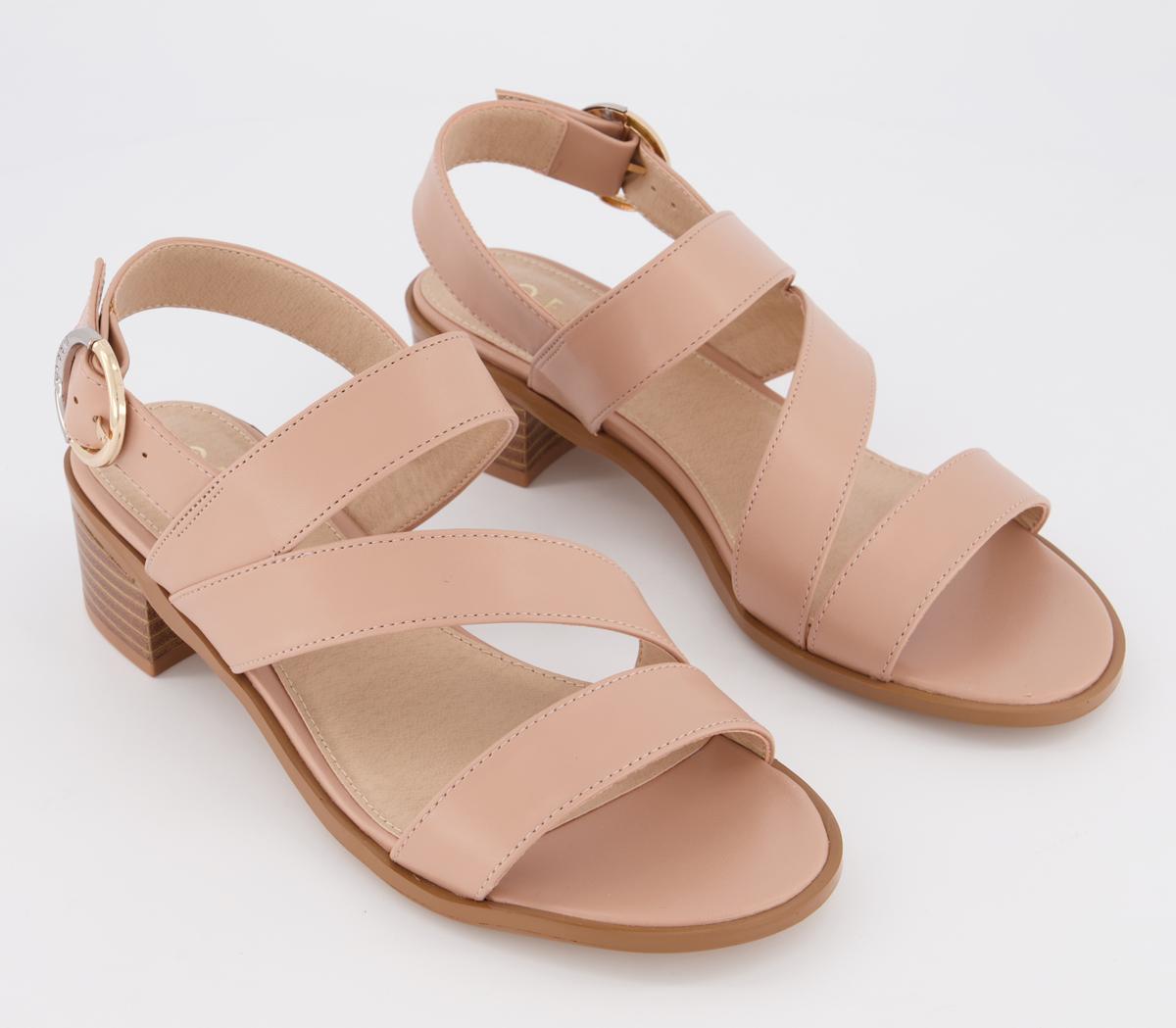 Office Margarita Asymmetric Low Block Sandals Office Margarita Asymmetric Low Block Sandals Nude Mix