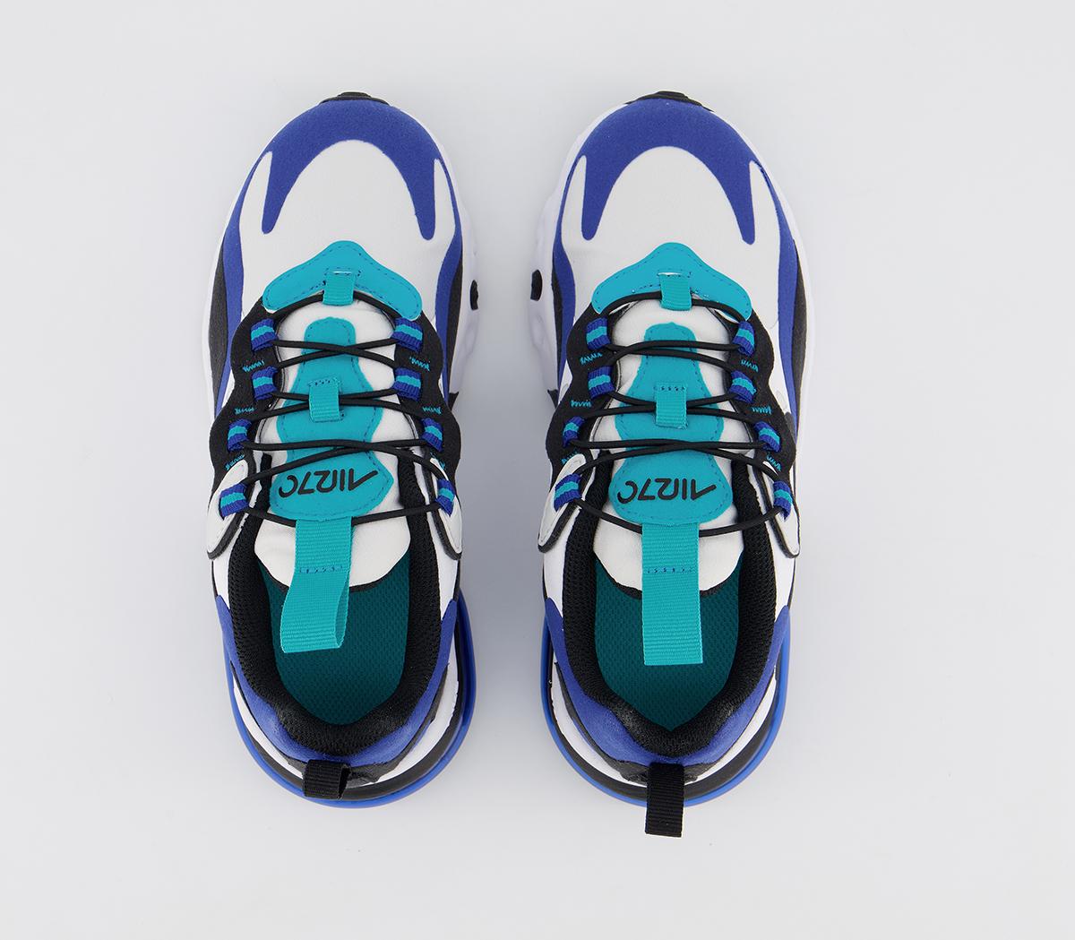 NikeAir Max 270 React Ps TrainersWhite Black Hyper Blue Oracle Aqua