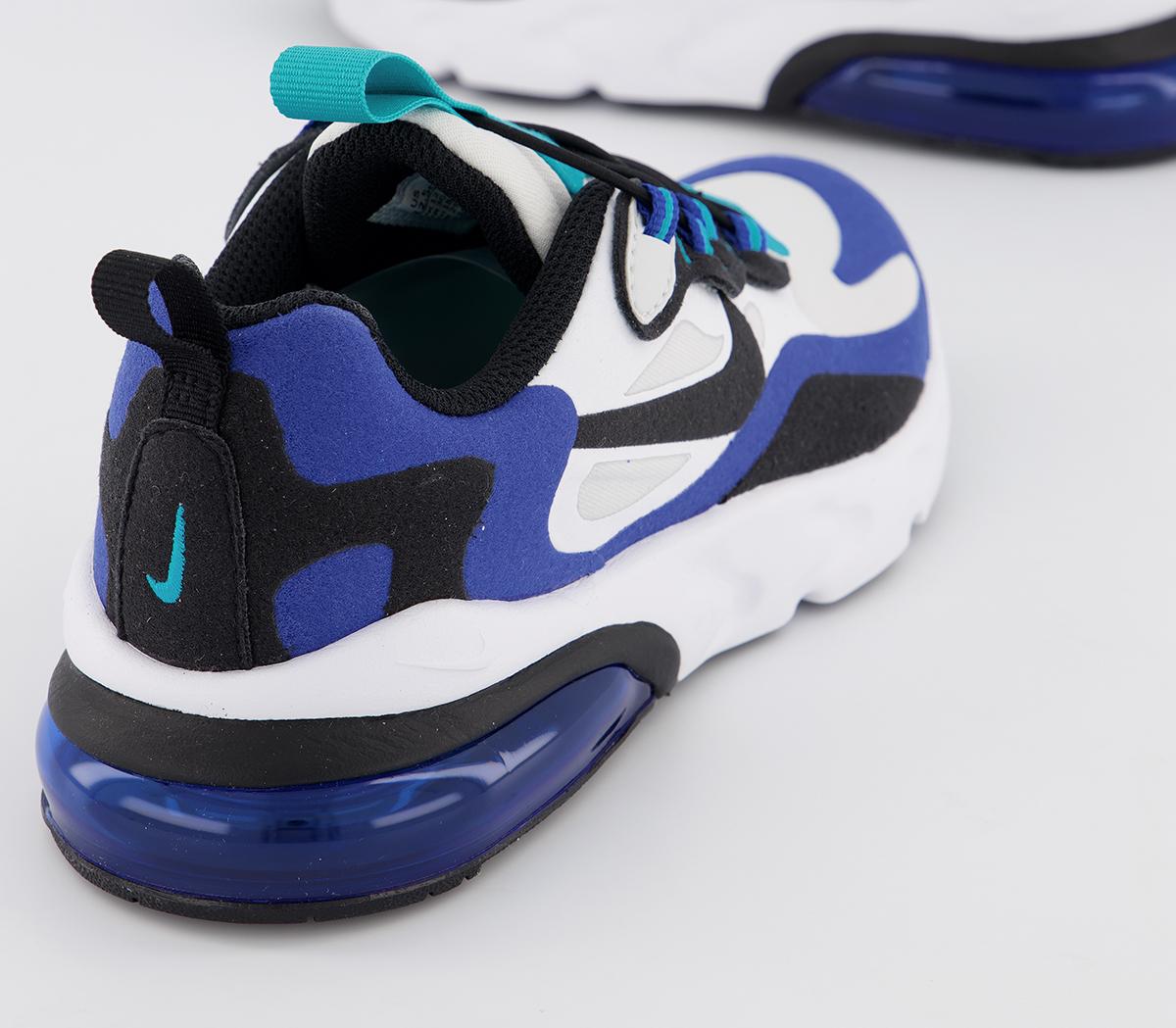 Nike Air Max 270 React Ps Trainers White Black Hyper Blue Oracle