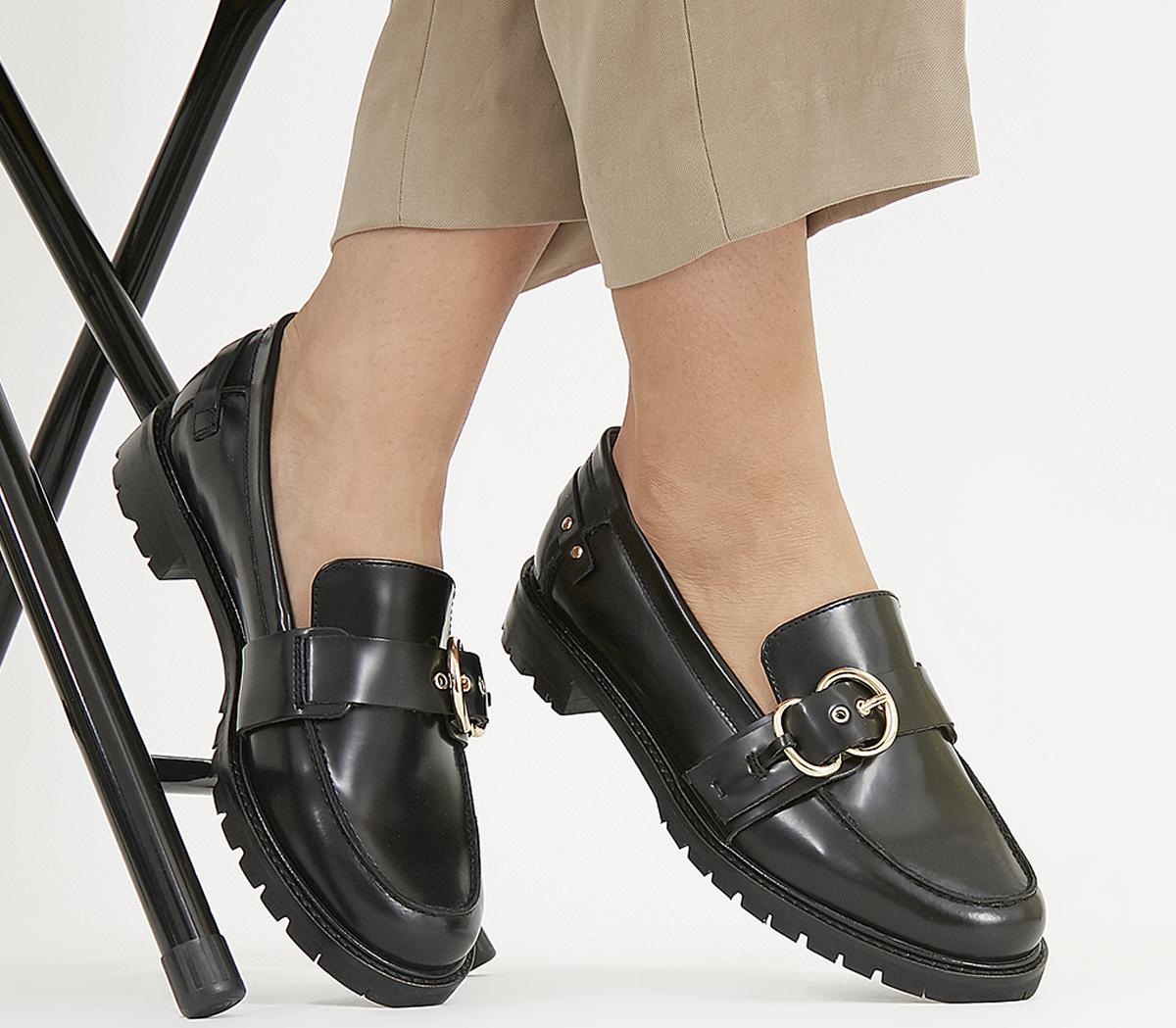 OFFICEFallow Buckle LoafersBlack Box Leather