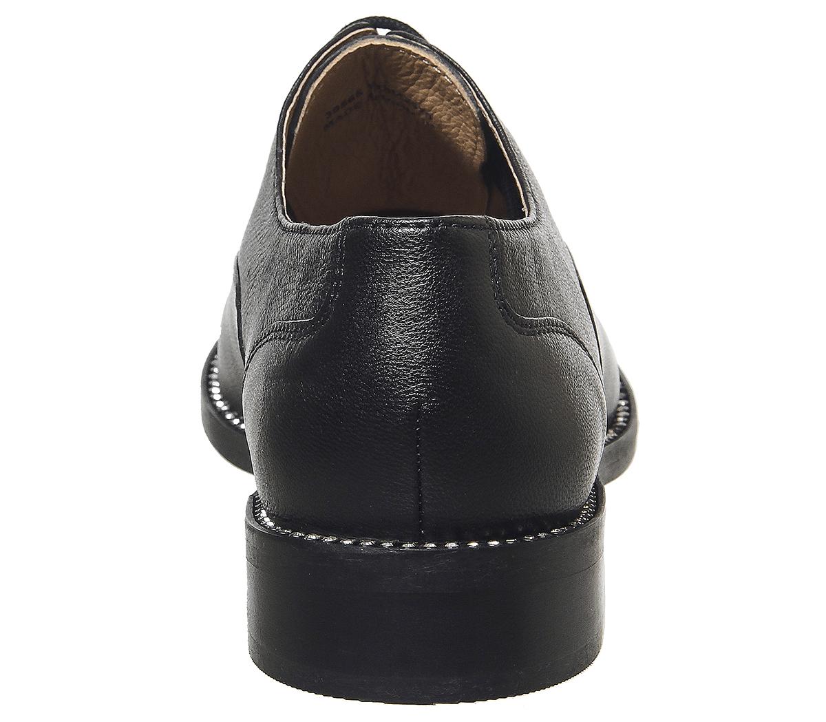 OFFICEFlex Lace Up FlatsBlack Leather Diamante Rand