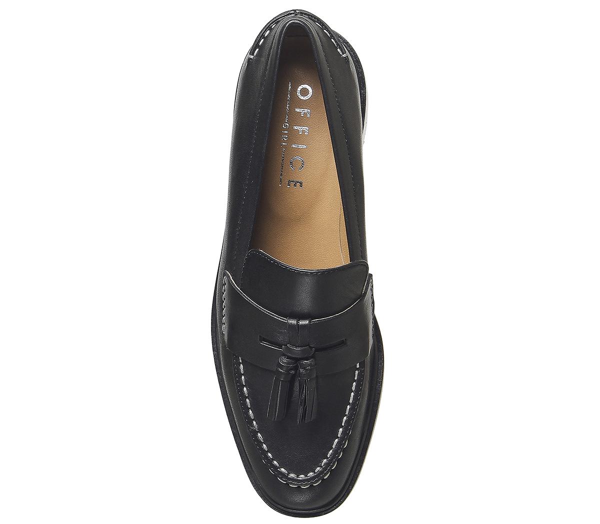 OFFICE Falling Loafers Black Leather - Flat Shoes for Women