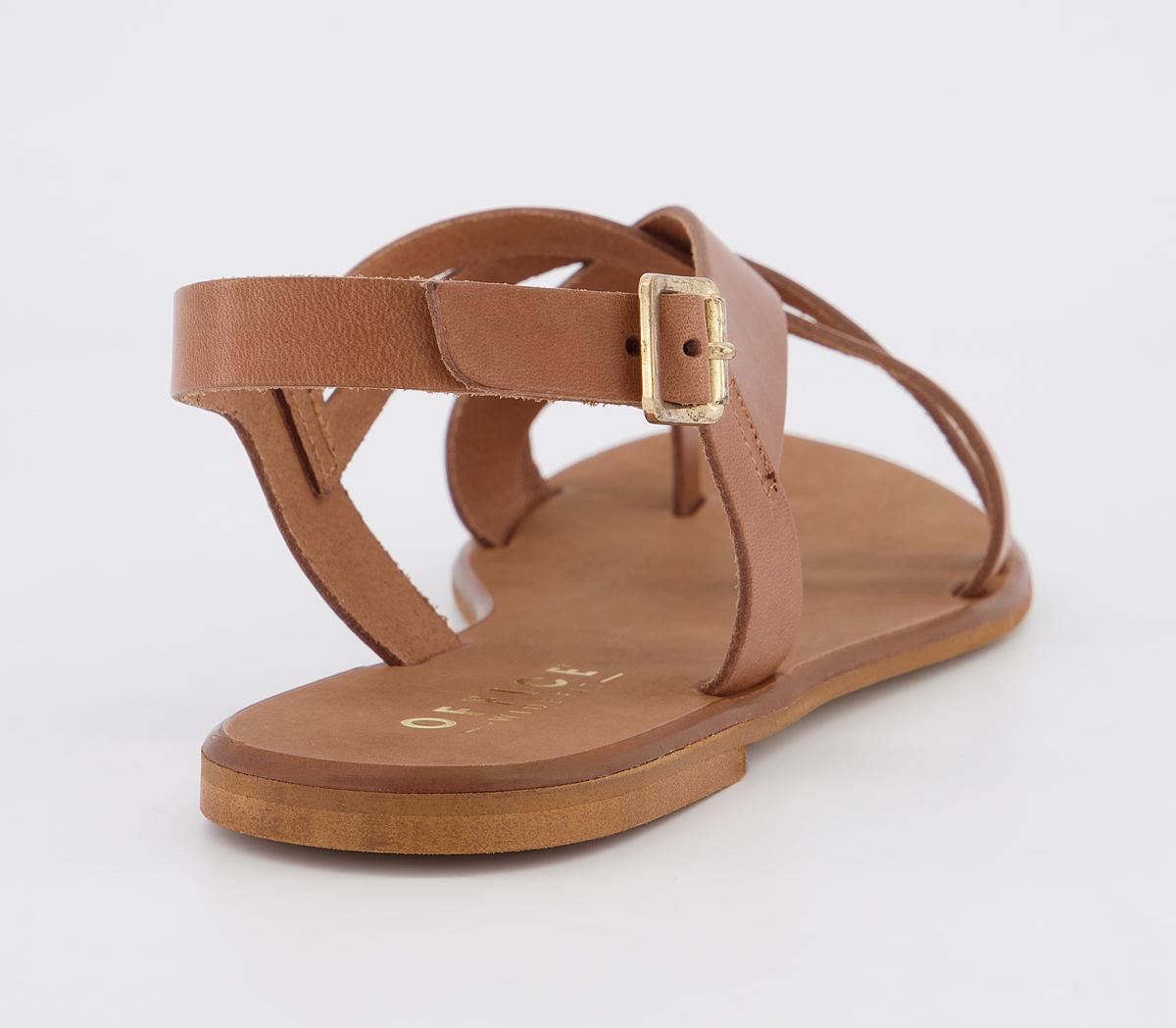 OFFICESerious Tan Toe Loop SandalsTan Leather