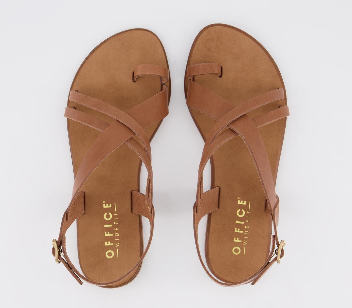 OFFICE Serious Tan Toe Loop Sandals Tan Leather - Women’s Sandals