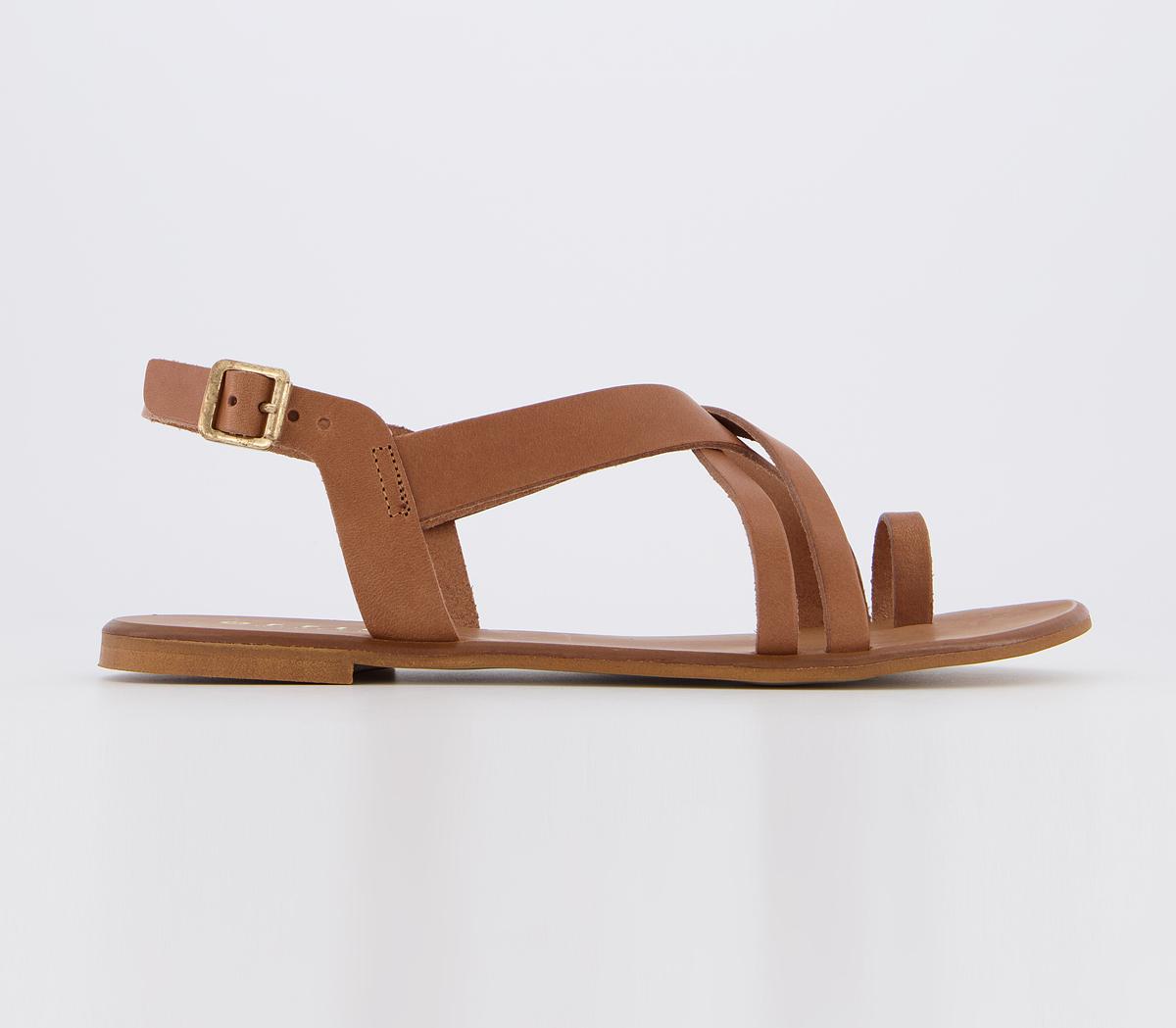 OFFICE Serious Tan Toe Loop Sandals Tan Leather - Women’s Sandals
