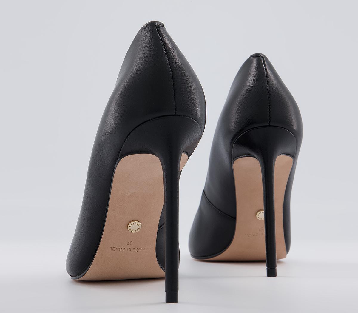 Office Harlem Pointed Court Stiletto High Heels Office Harlem Pointed Court Stiletto High Heels Black Leather