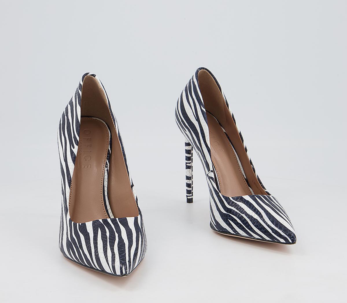 OFFICE Harlem Pointed Court Stiletto High Heels Zebra Leather - High Heels