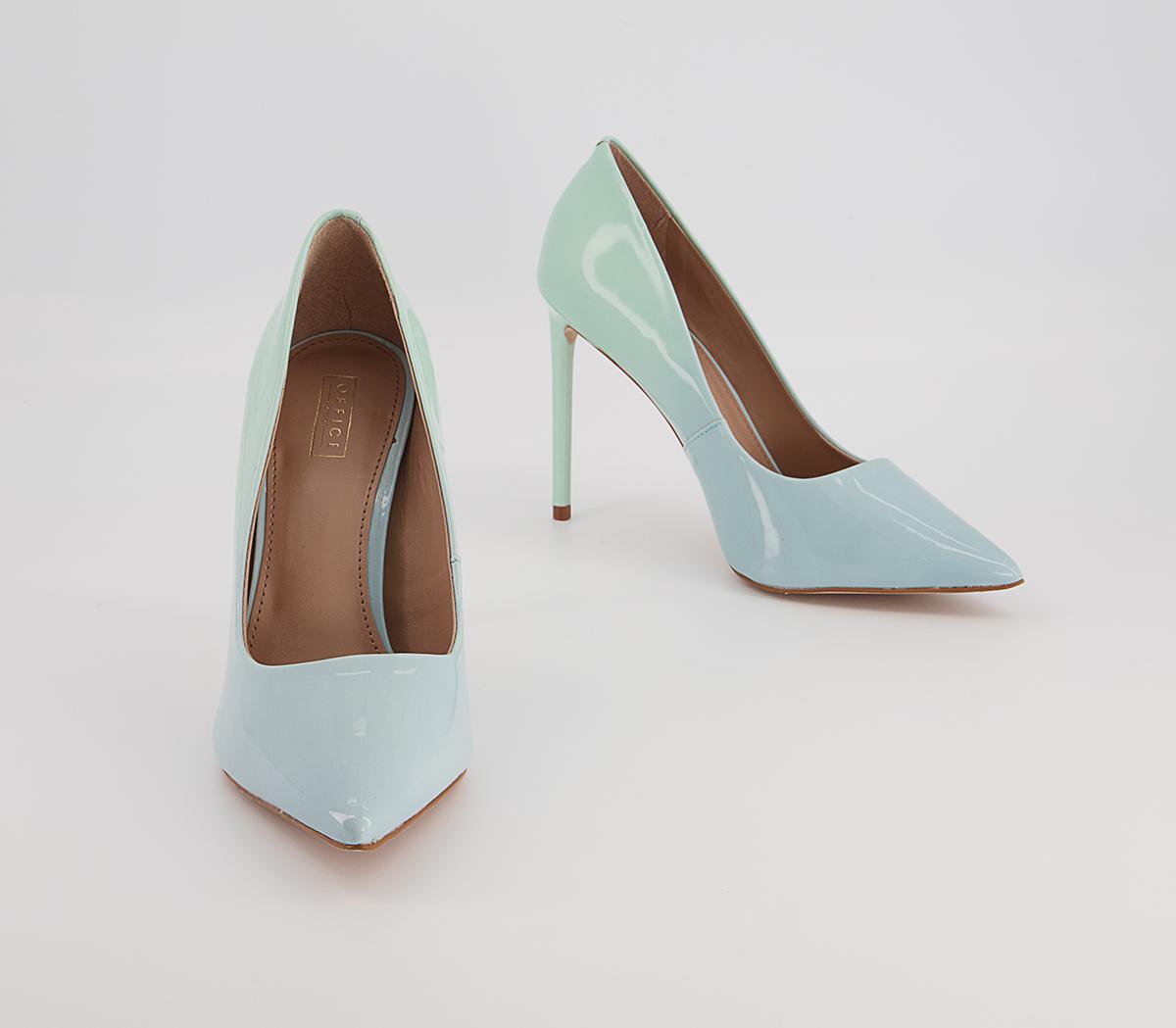 Office Harlem Point Court Shoes Office Harlem Point Court Shoes Blue Ombre Patent Leather