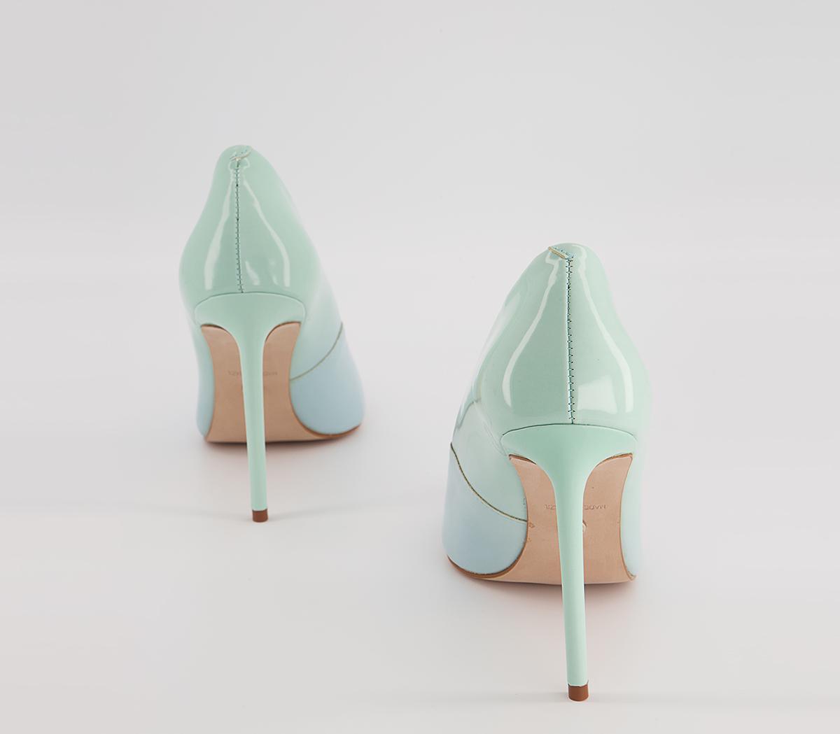 Office Harlem Point Court Shoes Office Harlem Point Court Shoes Blue Ombre Patent Leather