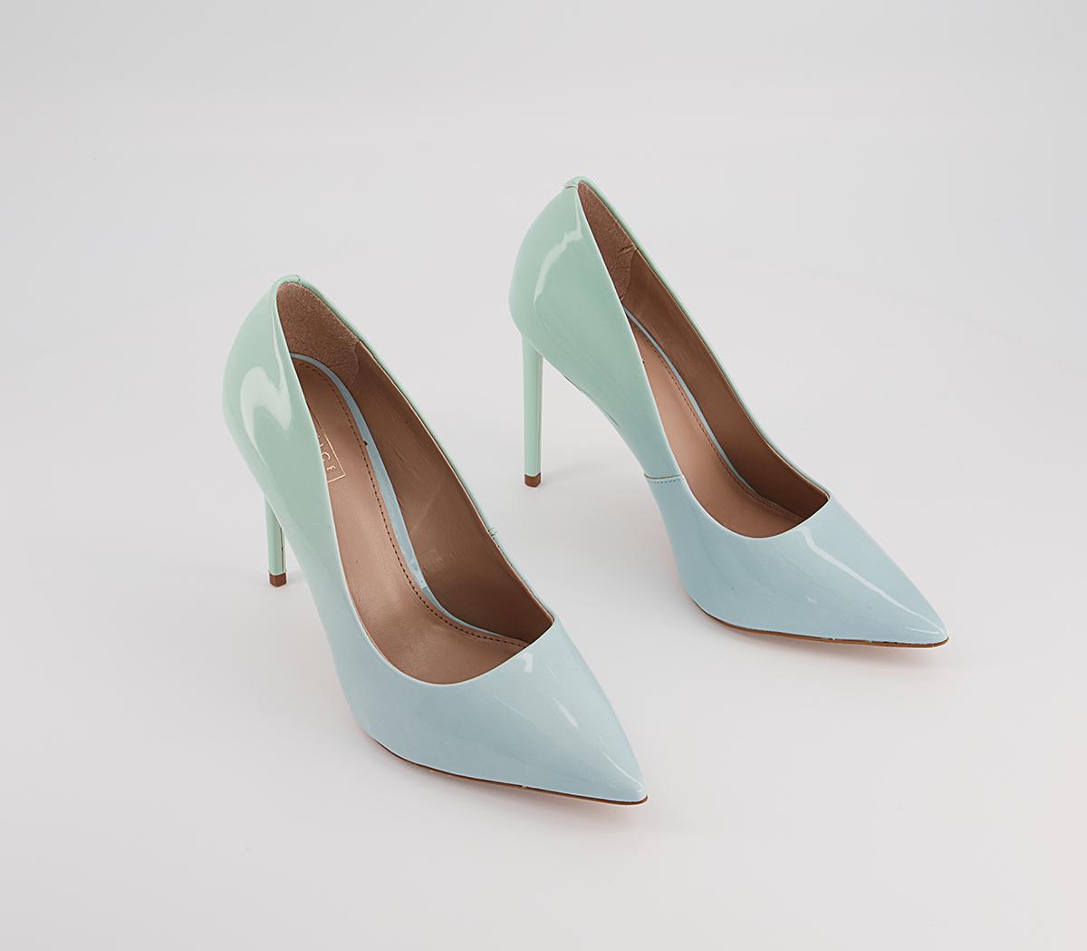 Office Harlem Point Court Shoes Office Harlem Point Court Shoes Blue Ombre Patent Leather