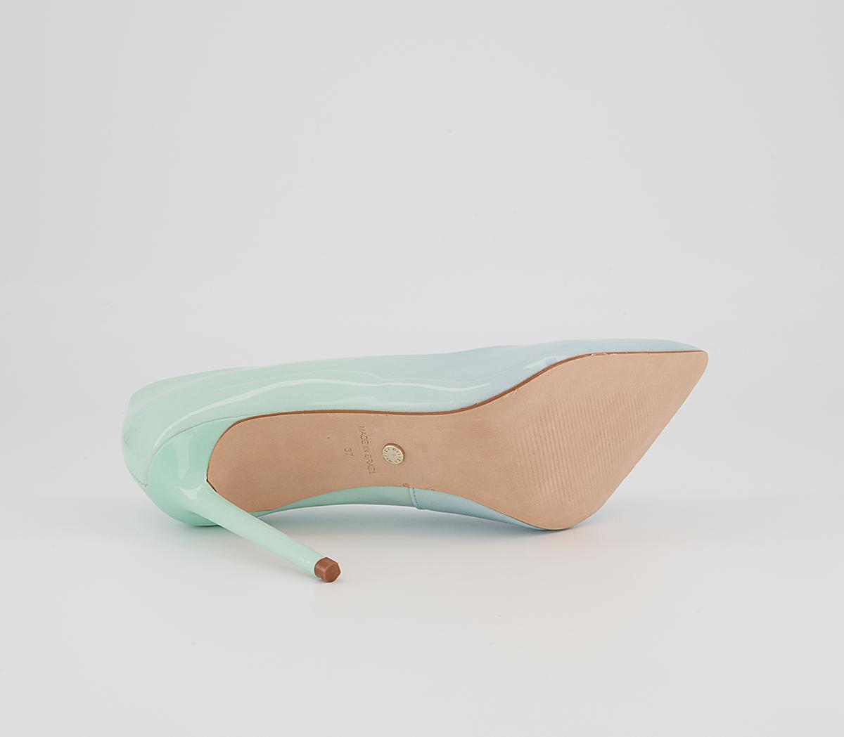 Office Harlem Point Court Shoes Office Harlem Point Court Shoes Blue Ombre Patent Leather