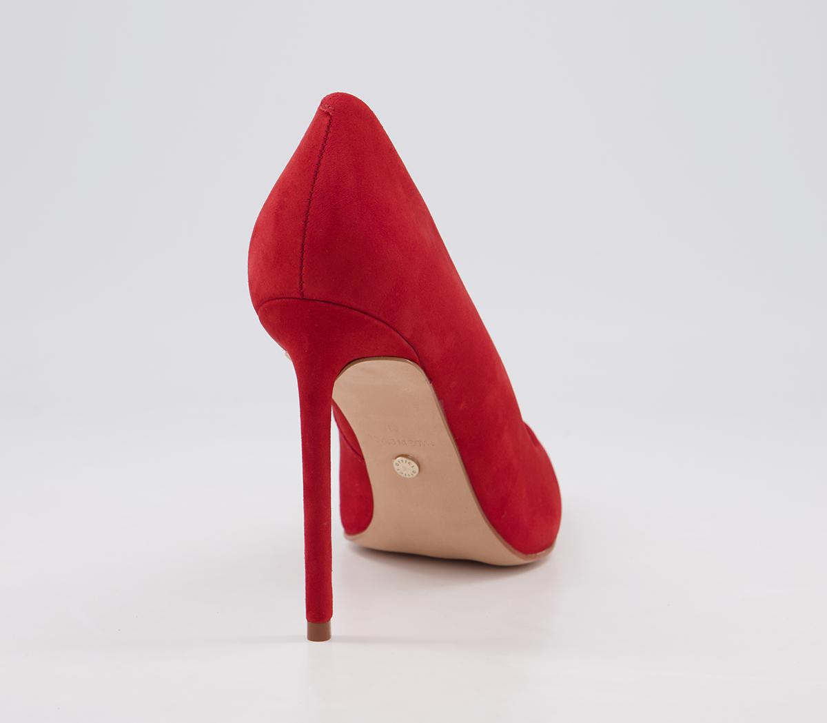 OFFICE Harlem Point Court Shoes Red Nubuck High Heels