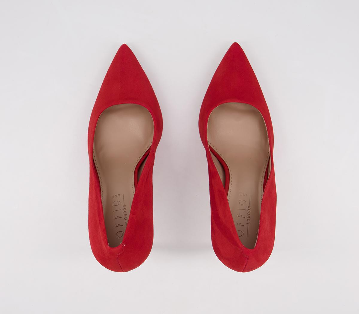 OFFICE Harlem Point Court Shoes Red Nubuck High Heels