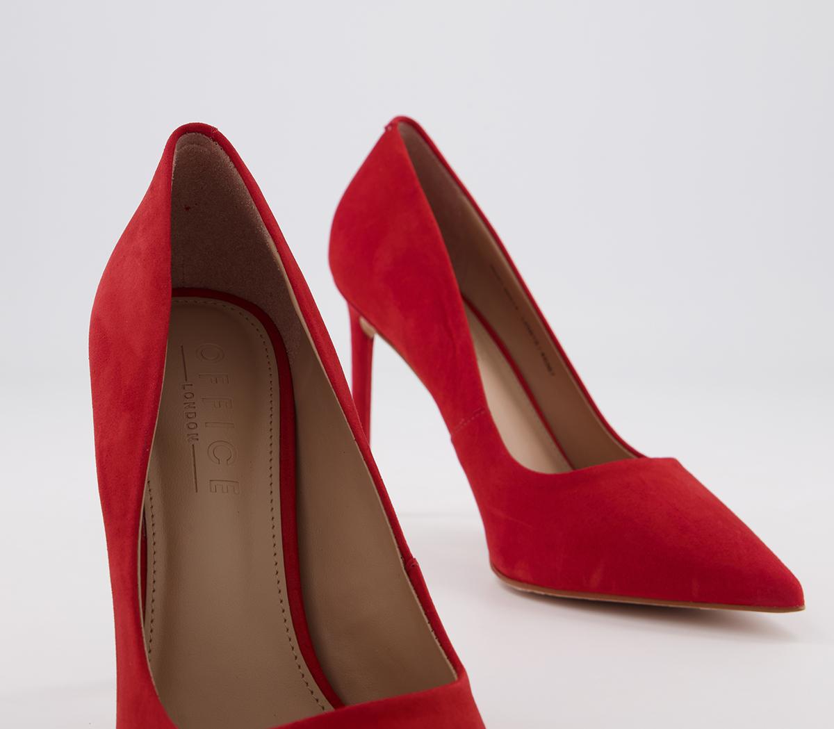 OFFICE Harlem Point Court Shoes Red Nubuck High Heels