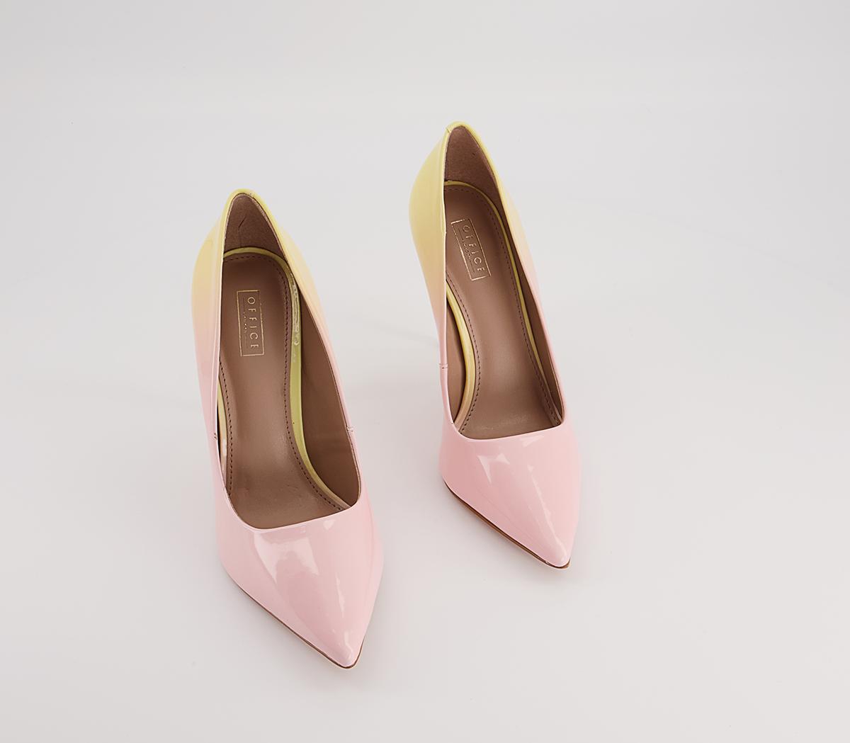 Office Harlem Point Court Shoes Office Harlem Point Court Shoes Pink Ombre Patent Leather