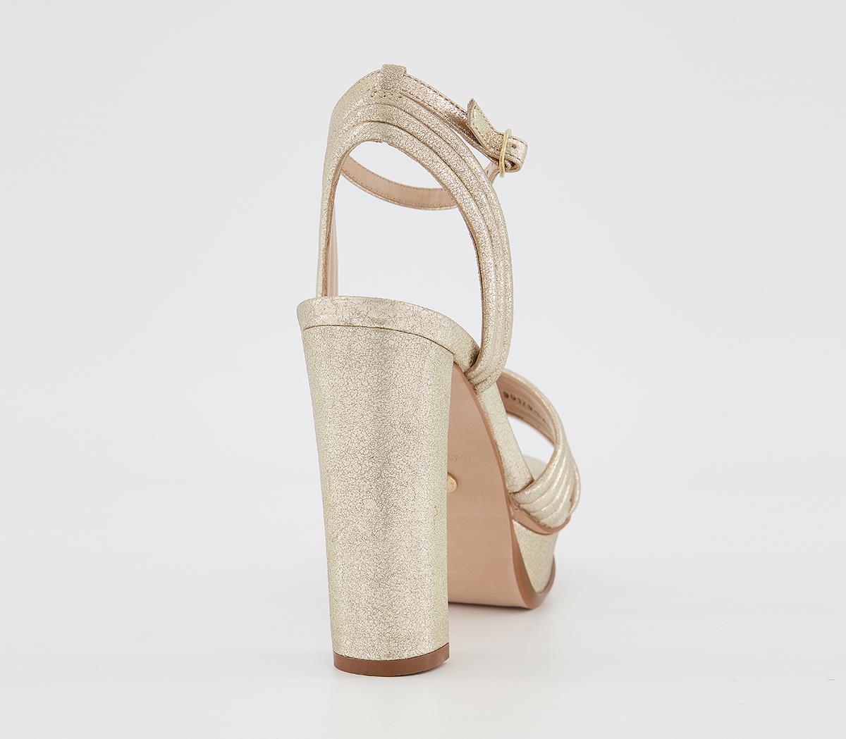 OFFICEHalfmoon Flatform SandalsGold Leather