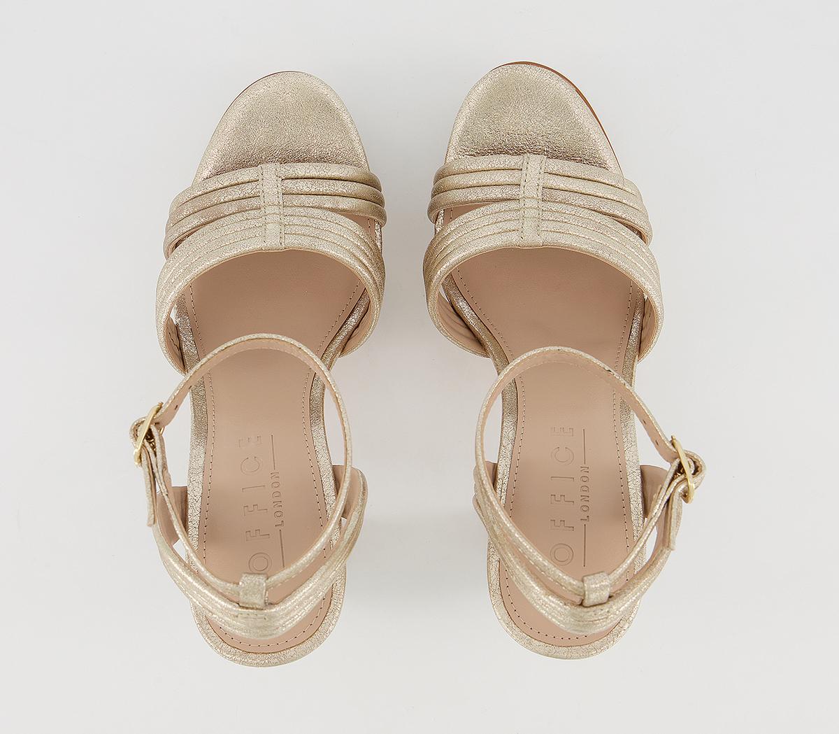 flatform sandals gold