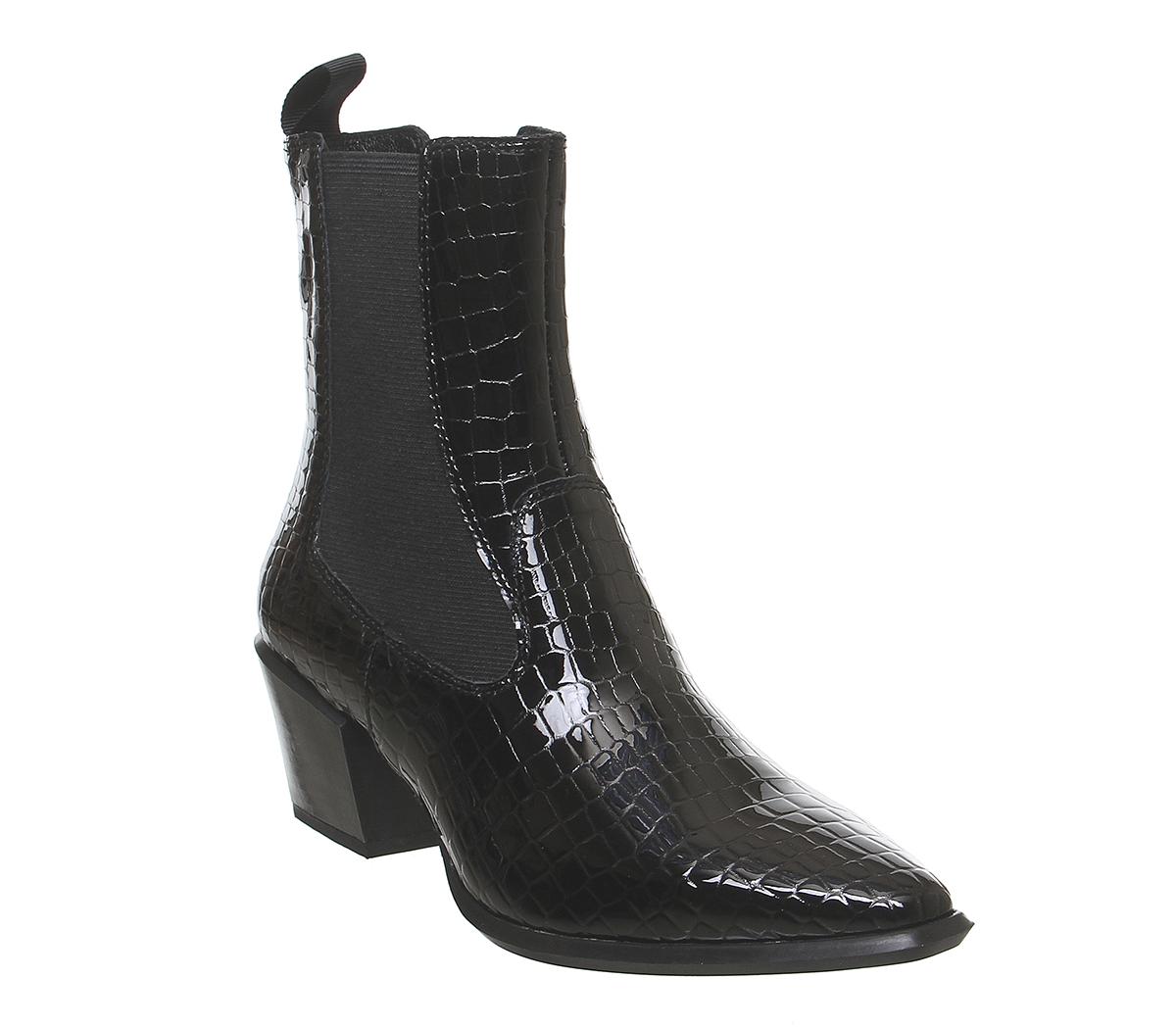 Vagabond Shoemakers Betsy Heel Chelsea Boots Black Croc - Women's Ankle ...