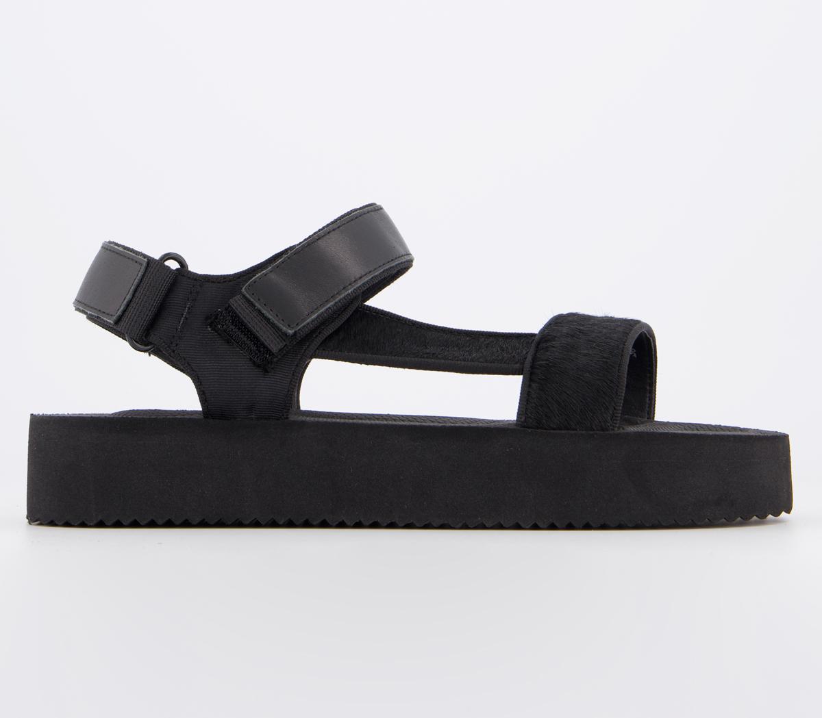 OFFICE Springy Sporty Sandal Black Leather Women s Sandals