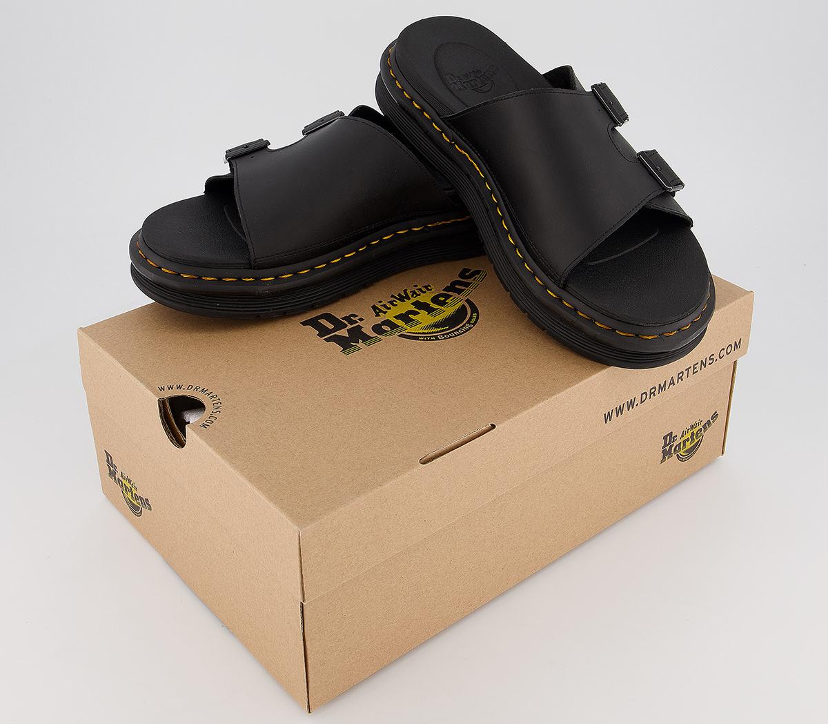 Dr. Martens Dax Sandals Black Hyrdo Leather Men’s Sandals