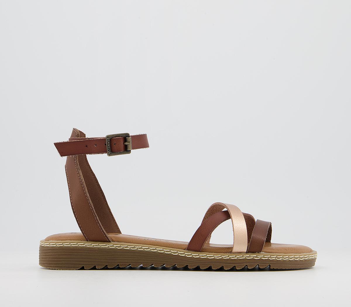 Blowfish Malibu Osaka Sandals Brown Metallic Mix Women s Sandals