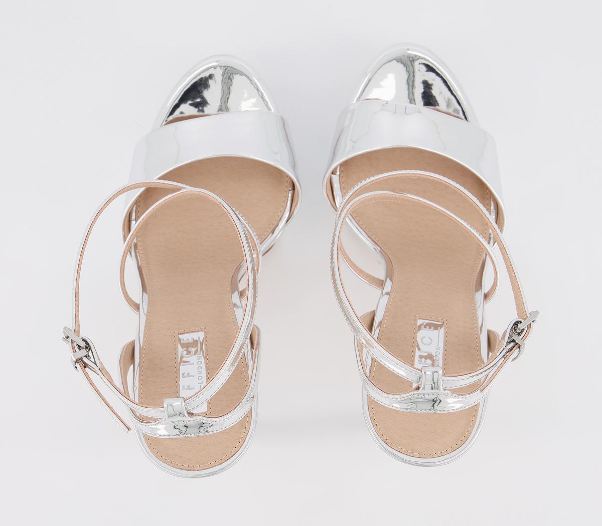 OFFICEHigh-life Platform SandalSilver Mirror