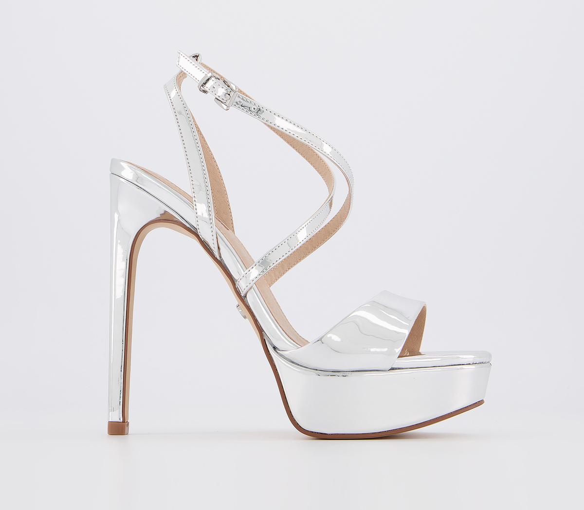 OFFICEHigh-life Platform SandalSilver Mirror
