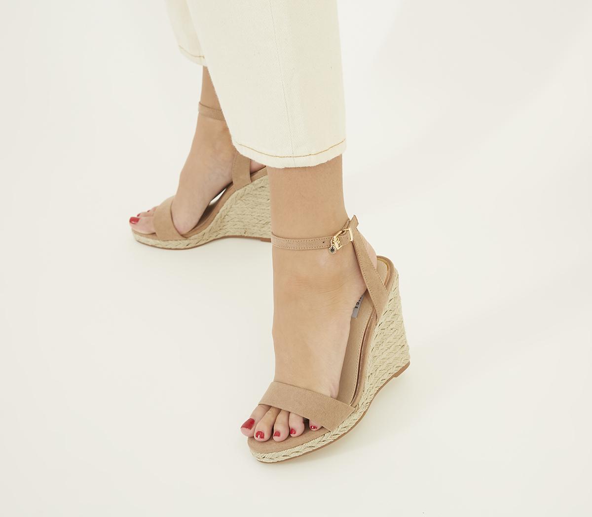 Asos design topic online espadrille wedges in beige