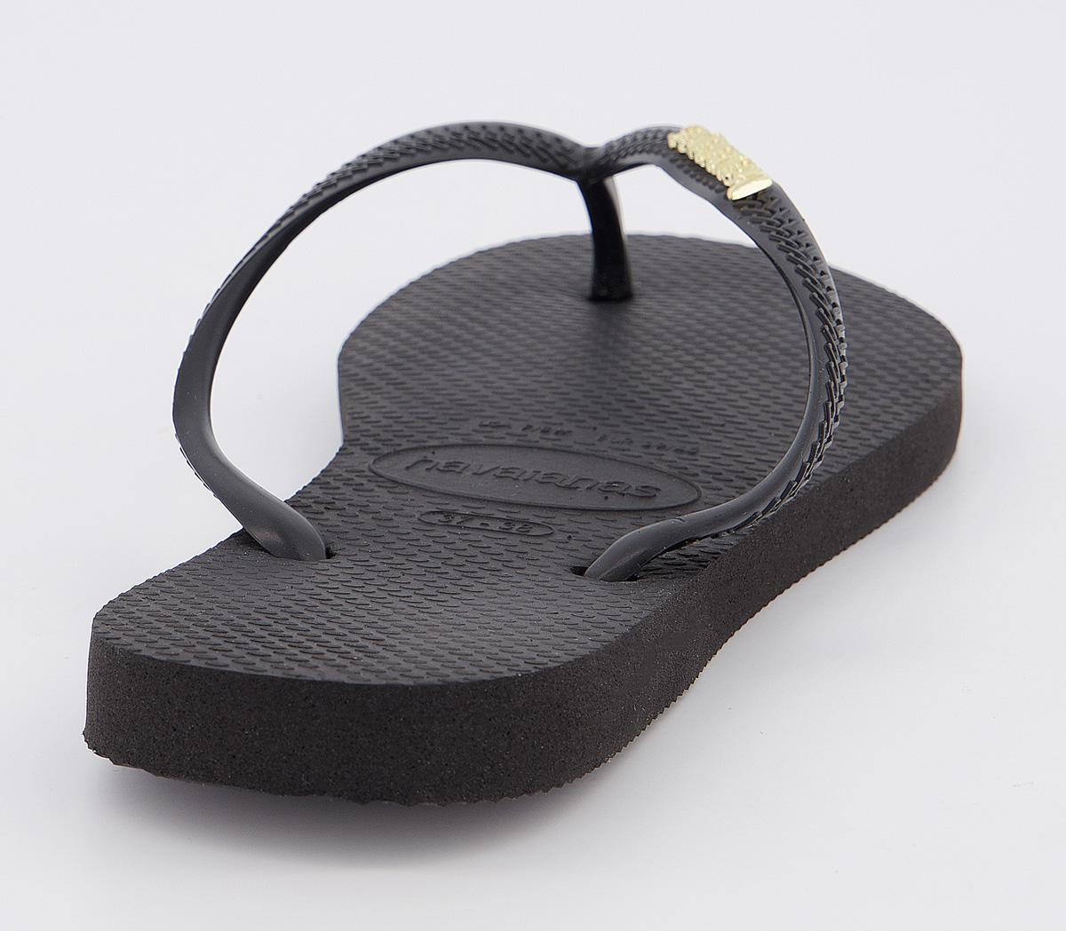 HavaianasSlim Logo MetallicBlack