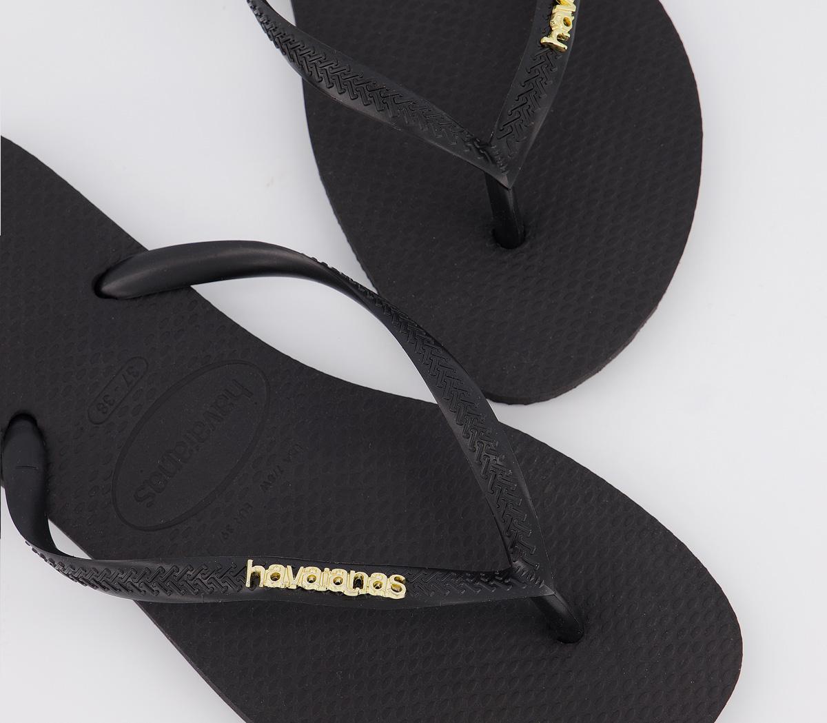 HavaianasSlim Logo MetallicBlack