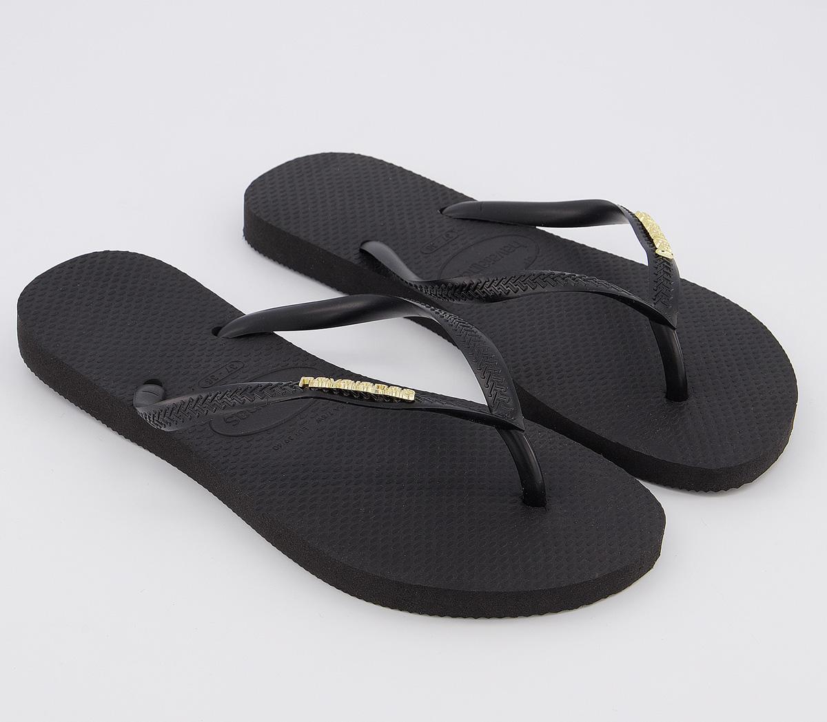 HavaianasSlim Logo MetallicBlack