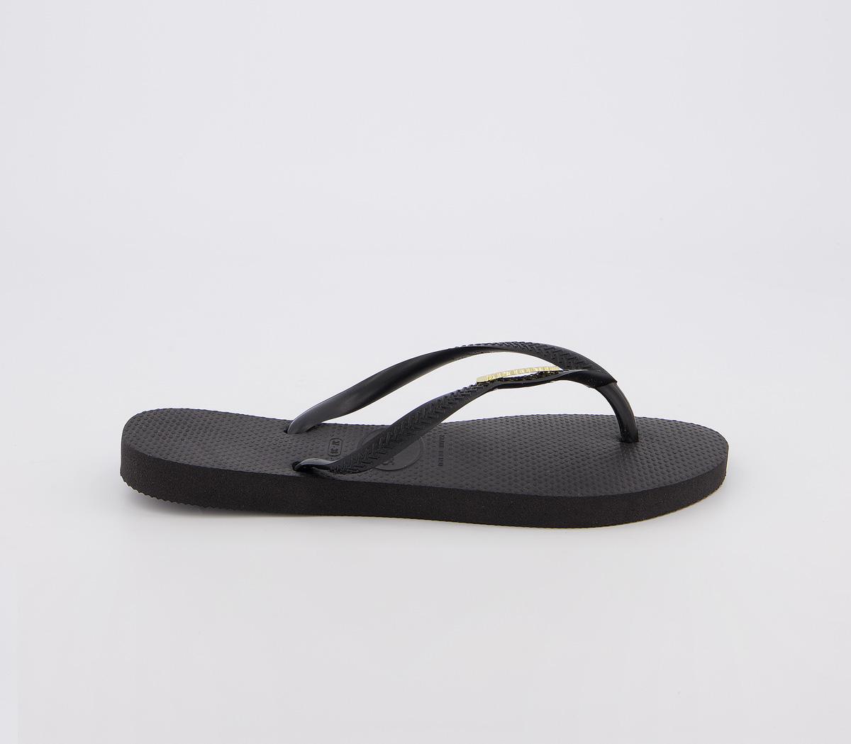 HavaianasSlim Logo MetallicBlack