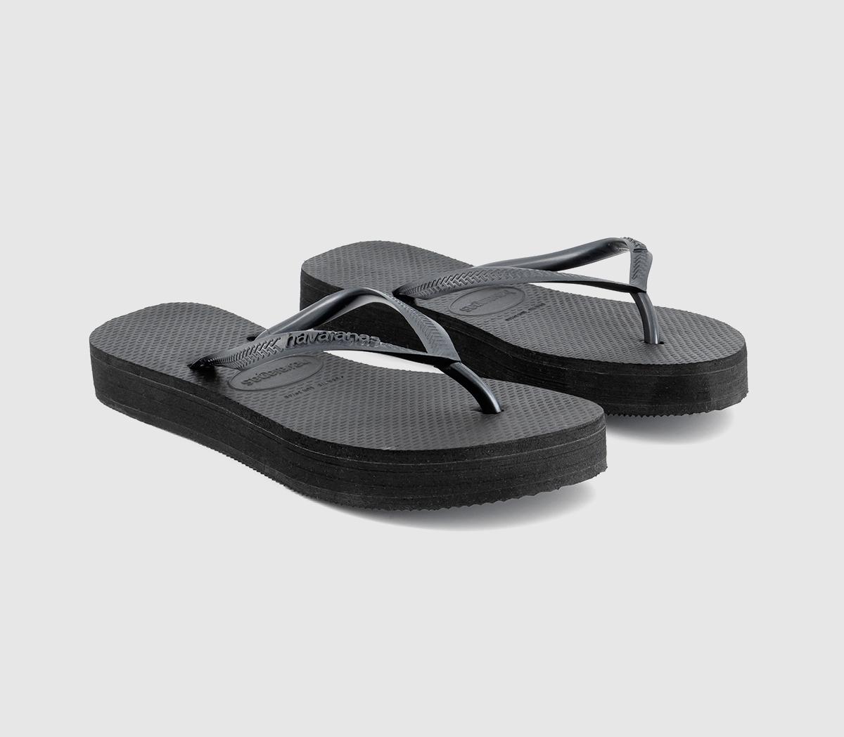 HavaianasSlim Platform Flip FlopsBlack