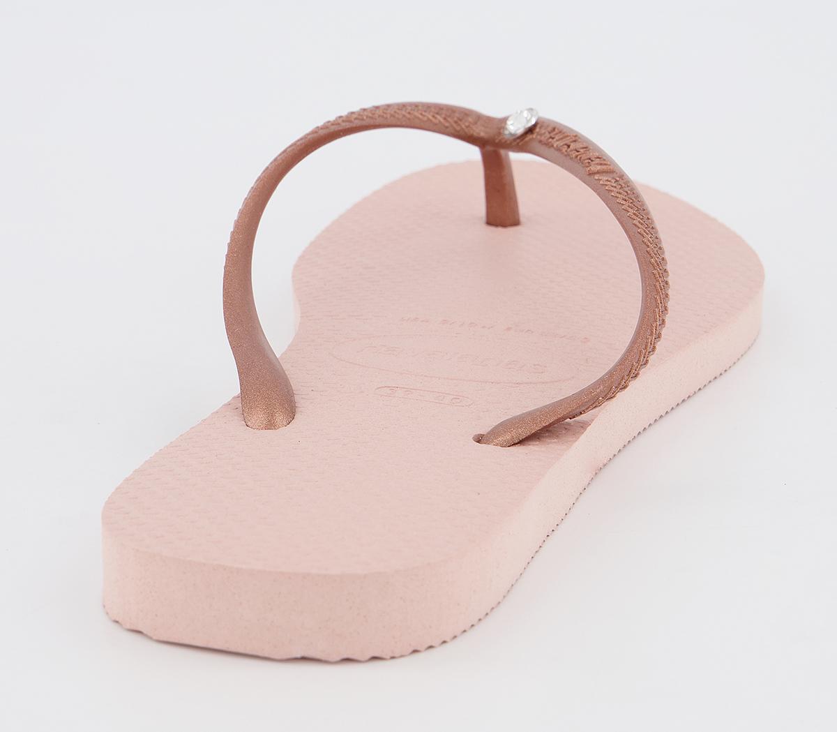 Havaianas Slim Crystal Glamour Flip Flops Ballet Rose Women’s Sandals