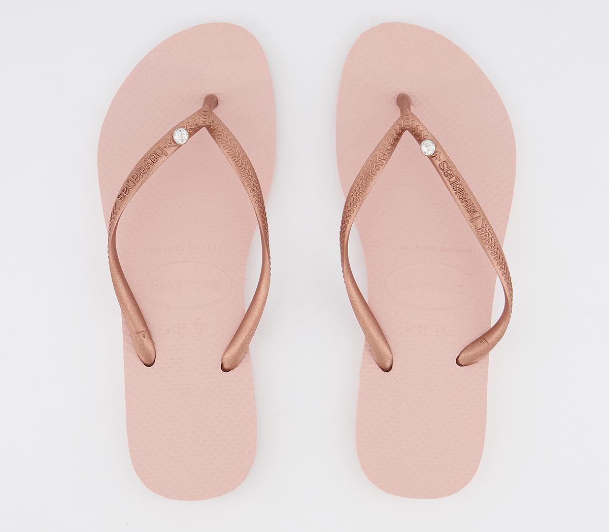 Havaianas Slim Crystal Glamour Flip Flops Ballet Rose Women’s Sandals